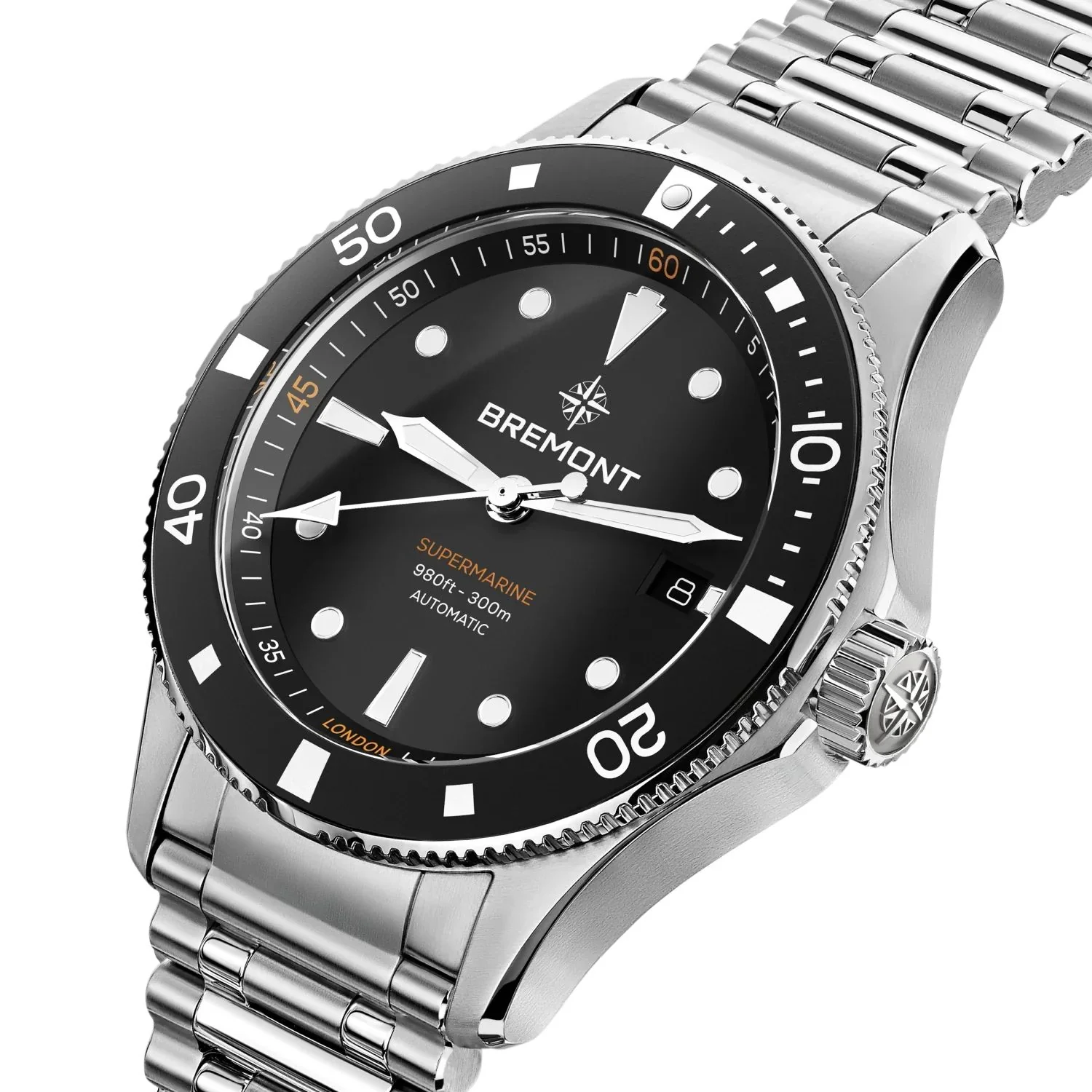 Bremont Supermarine 40mm 300m Date Stainless Steel Watch SM40-DT-SS-BK-B - Image 2