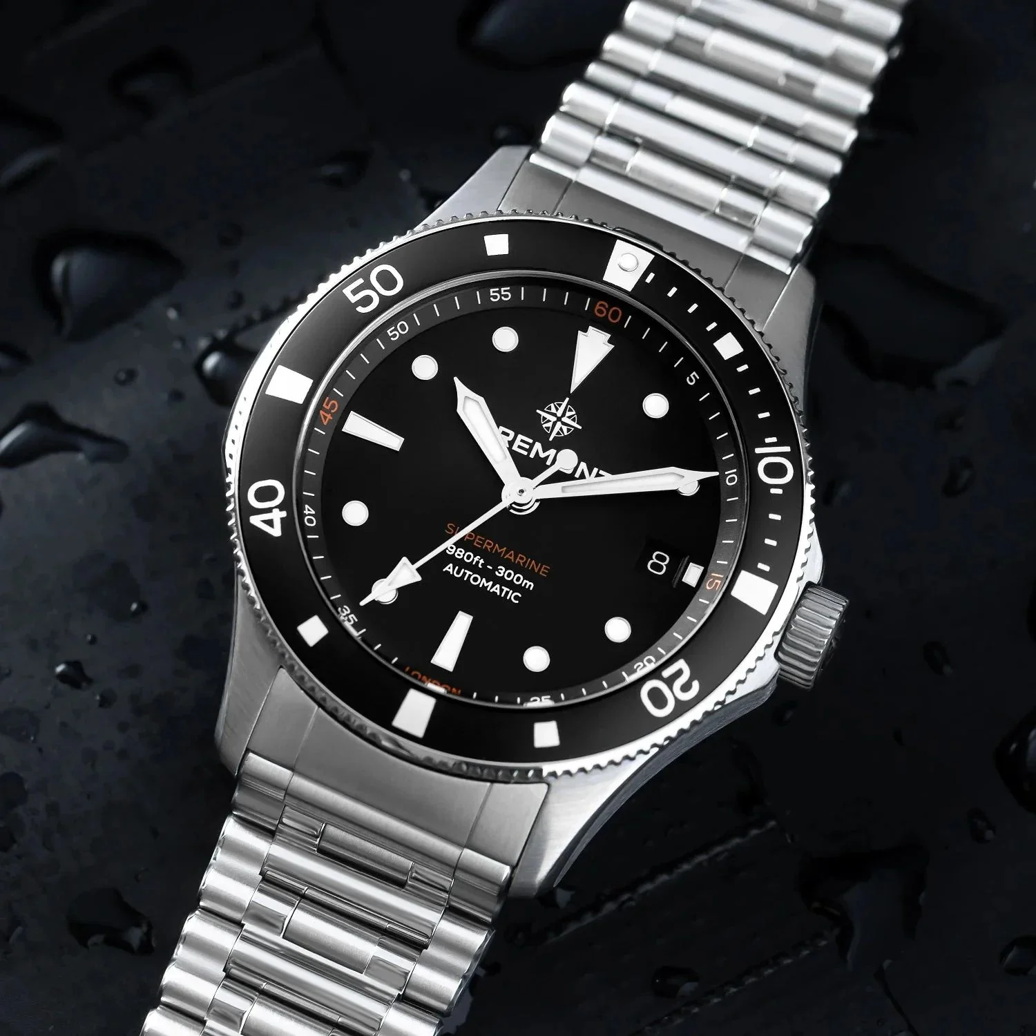 Bremont Supermarine 40mm 300m Date Stainless Steel Watch SM40-DT-SS-BK-B - Image 3