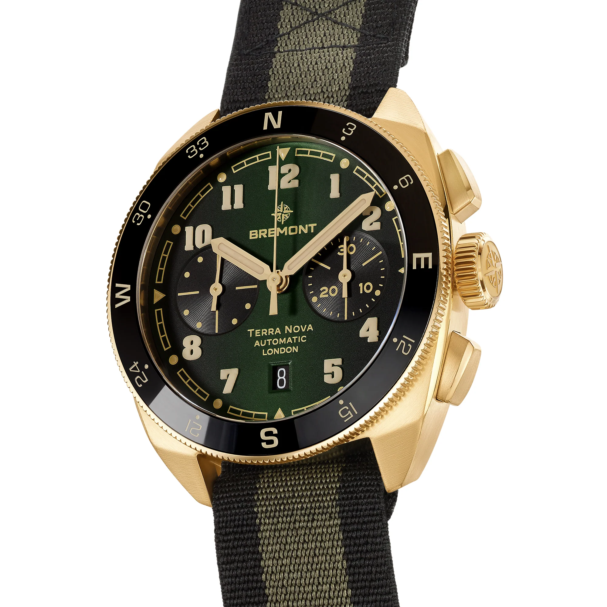 Bremont Terra Nova Chronograph Bronze 42.5mm Automatic Watch TN-42-CHR-BZ-GN-N-S - Image 2