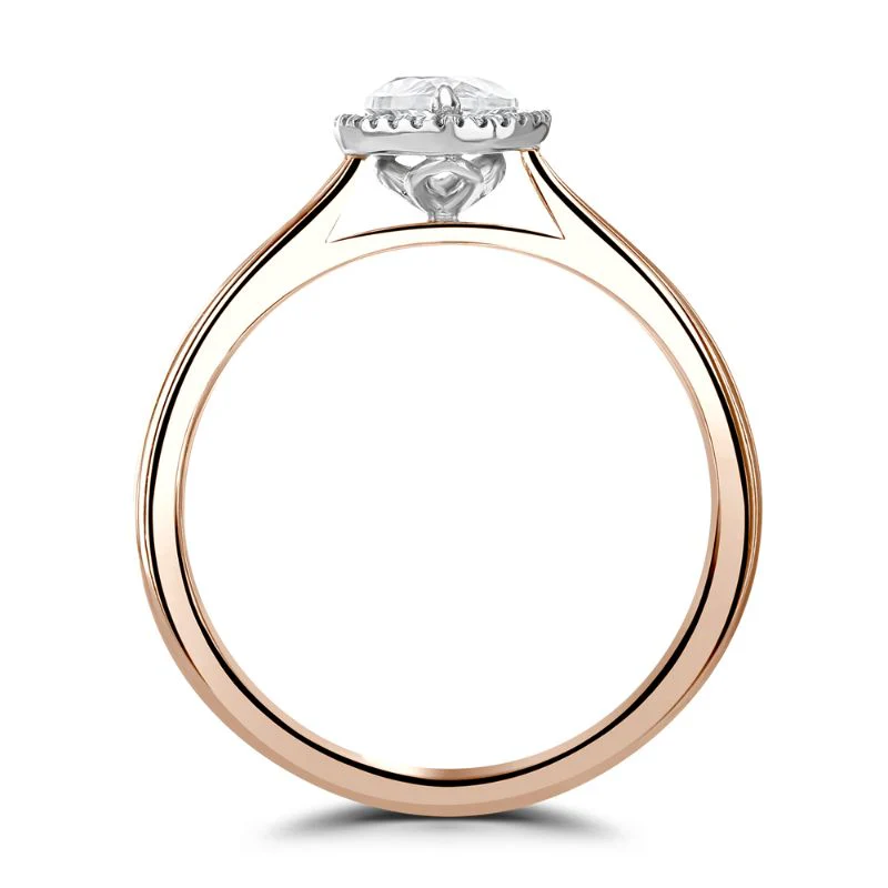 Brown & Newirth 0.36ct Pear Cut Diamond Platinum And 9ct Rose Gold Carina Cluster Ring - Image 3
