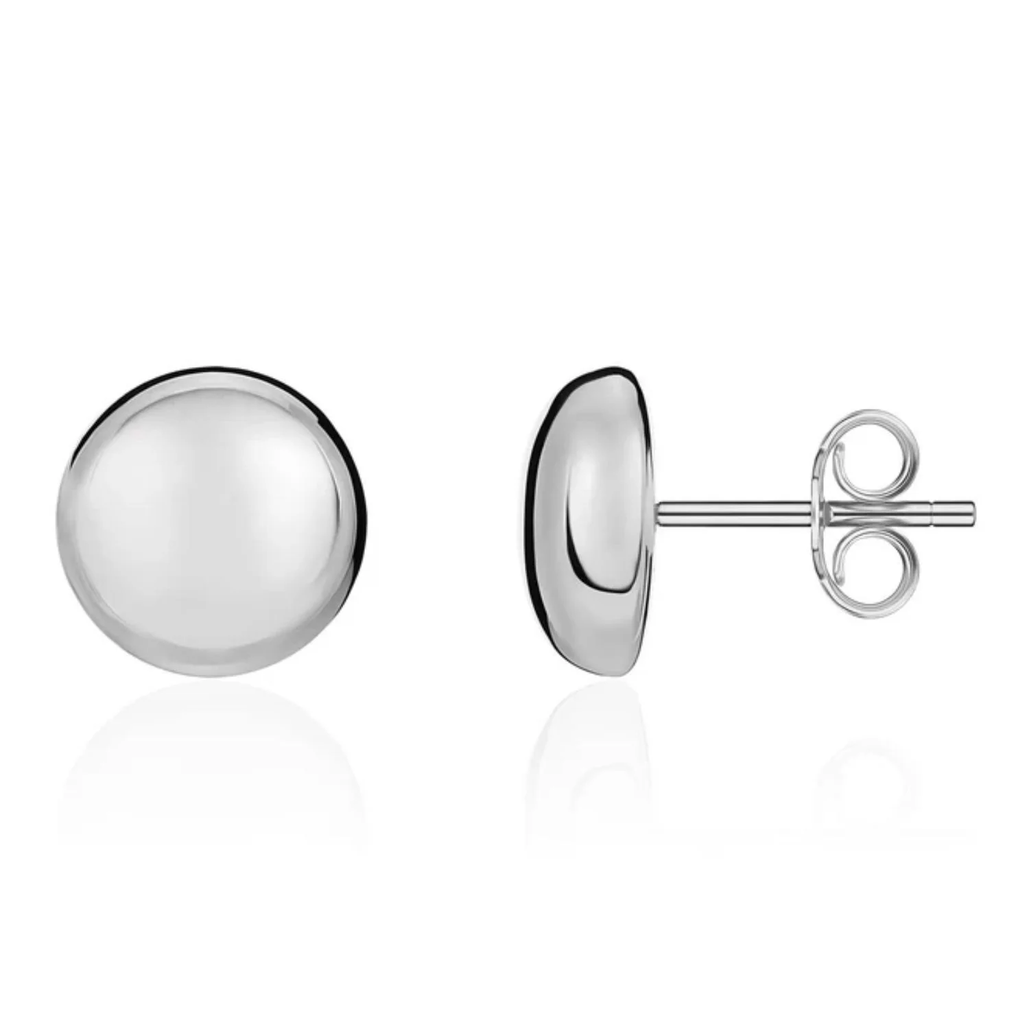 Button 18ct White Gold Stud Earrings - Image 2