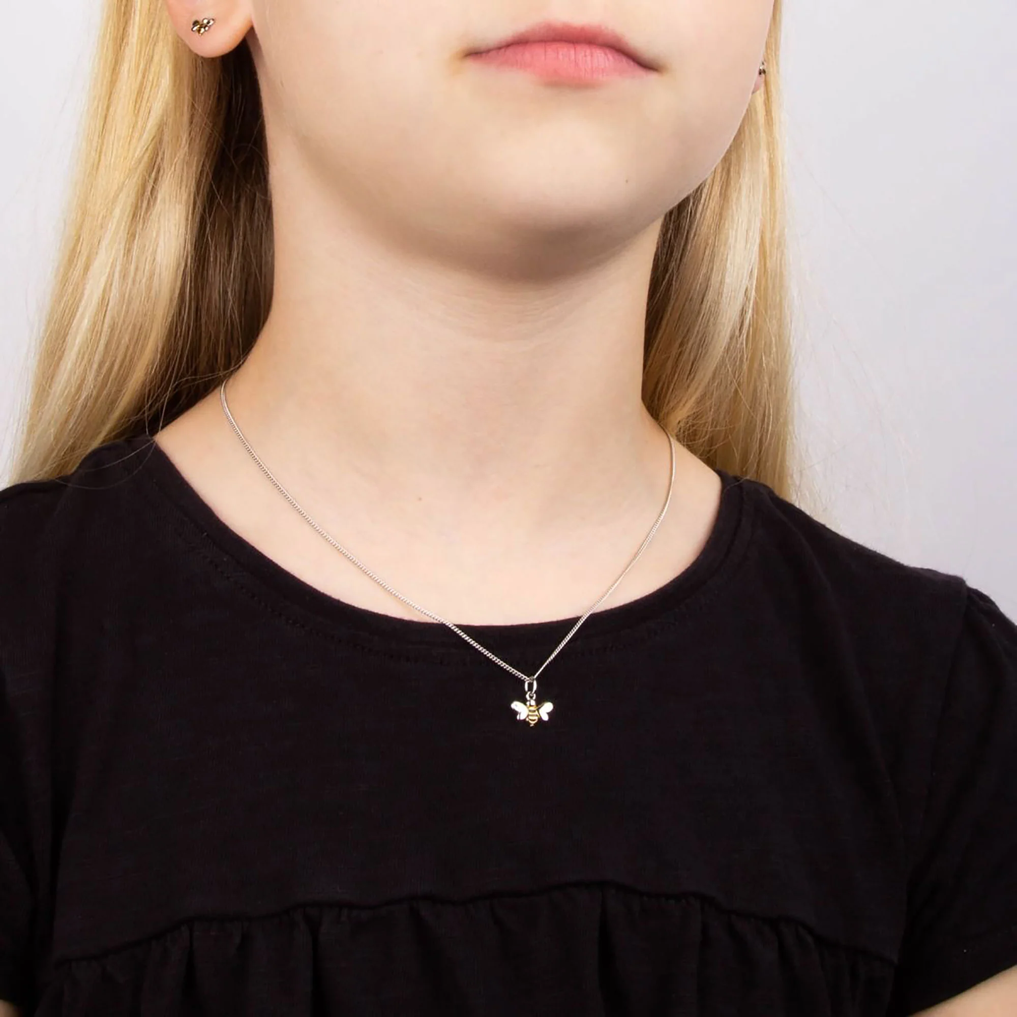 D for Diamond Child's Bee Pendant - Image 2