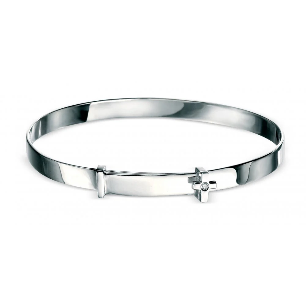 Childs D for Diamond Childs Cross Baby Bangle