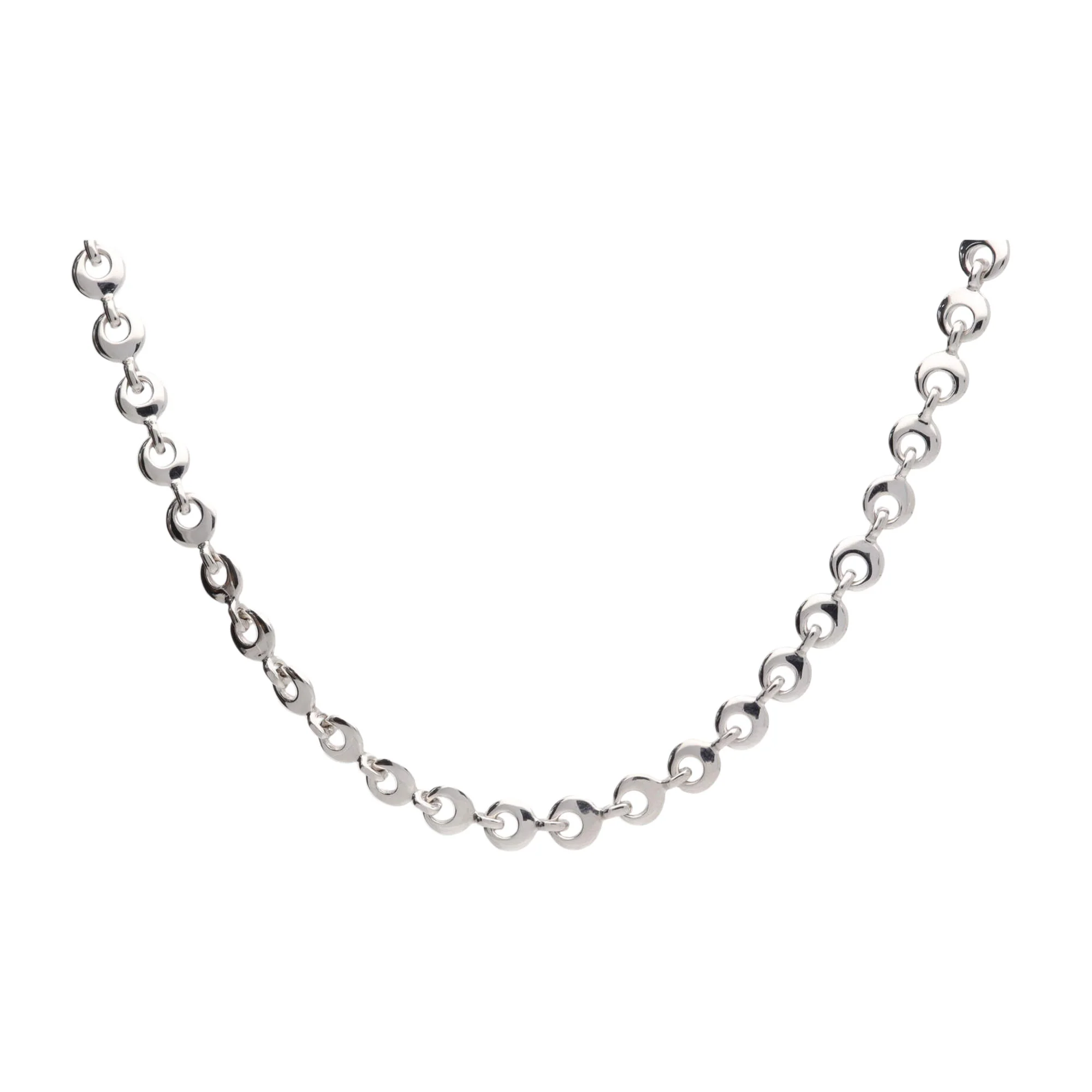 Circular Link 9ct White Gold Necklace - Image 2