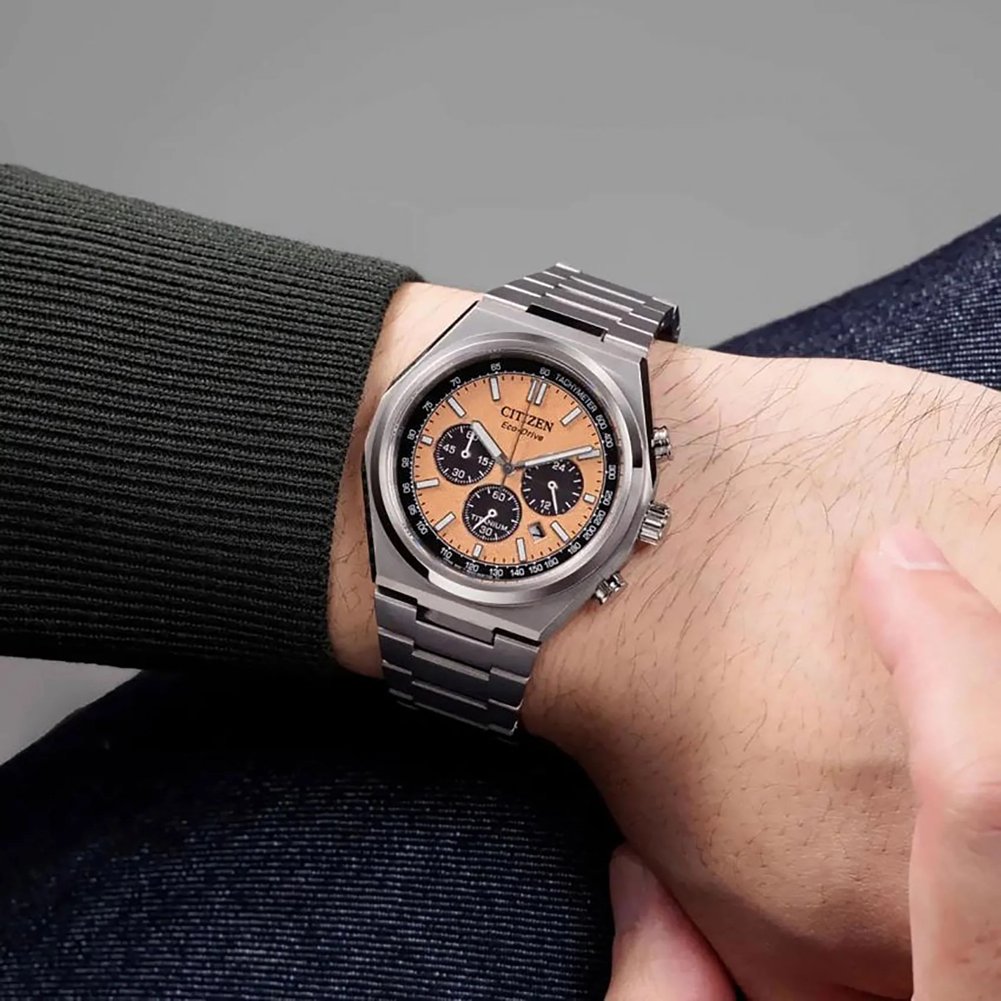 Citizen Eco-Drive Zenshin Super Titanium™ Chronograph Watch CA4610-85Z - Image 3