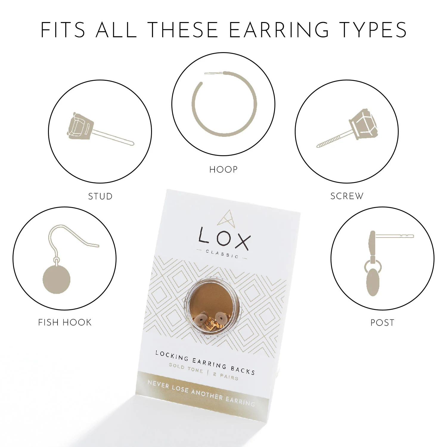 Classic Earring Backs - Gold Tone - Image 3
