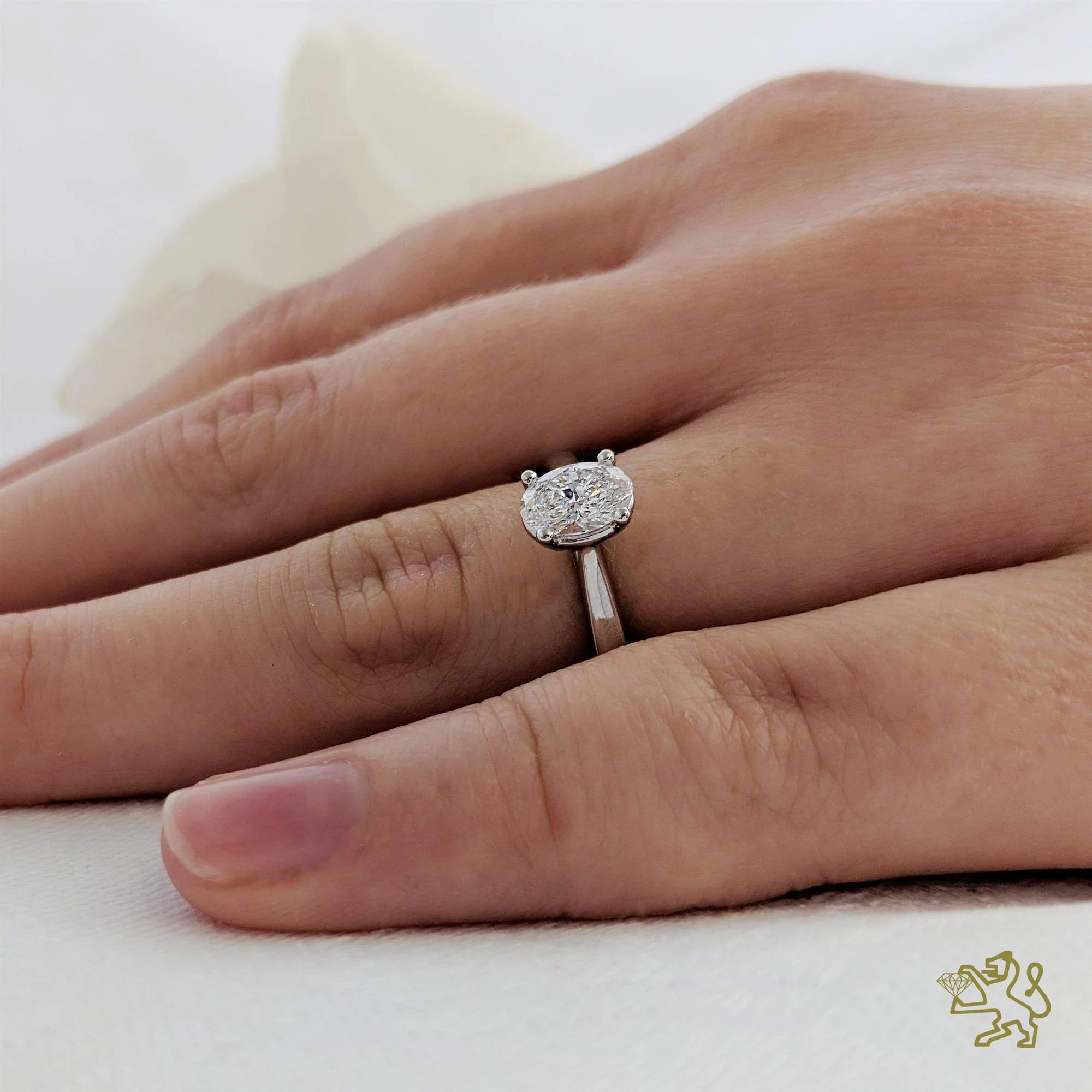Classic Oval Solitaire 0.50ct D SI1 Diamond Platinum Ring - Image 2