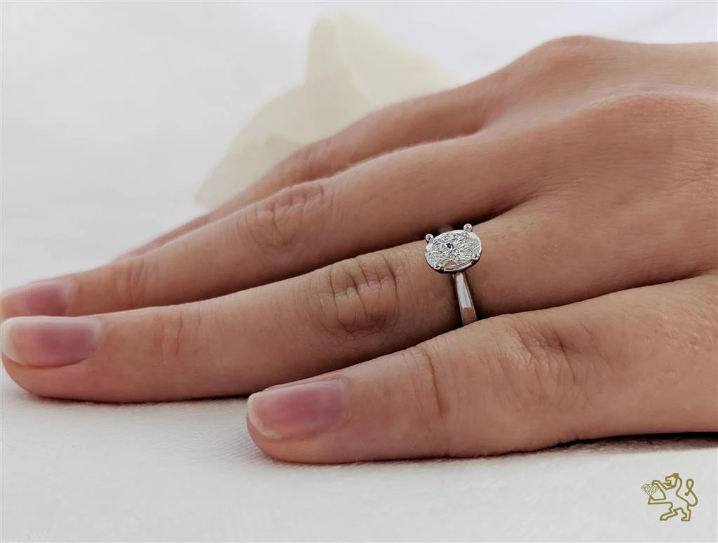 Classic Oval Solitaire 0.50ct E SI1 Diamond Platinum Ring - Image 2