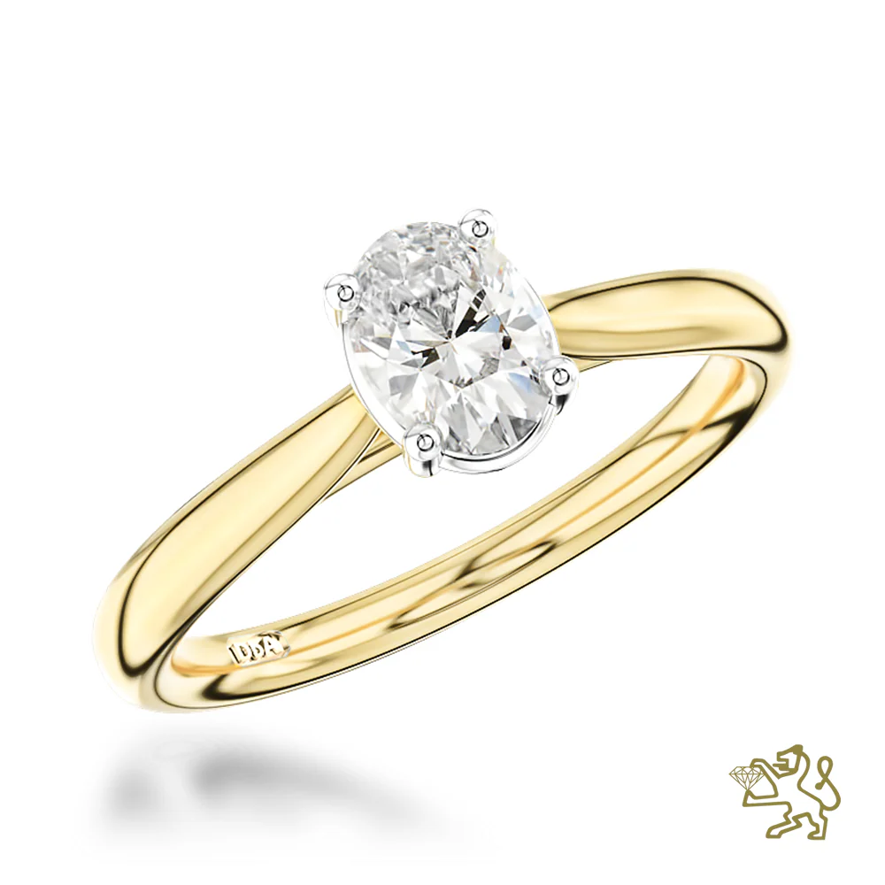 Classic Oval Solitaire 0.70ct G VS1 Diamond Yellow Gold/Platinum Ring