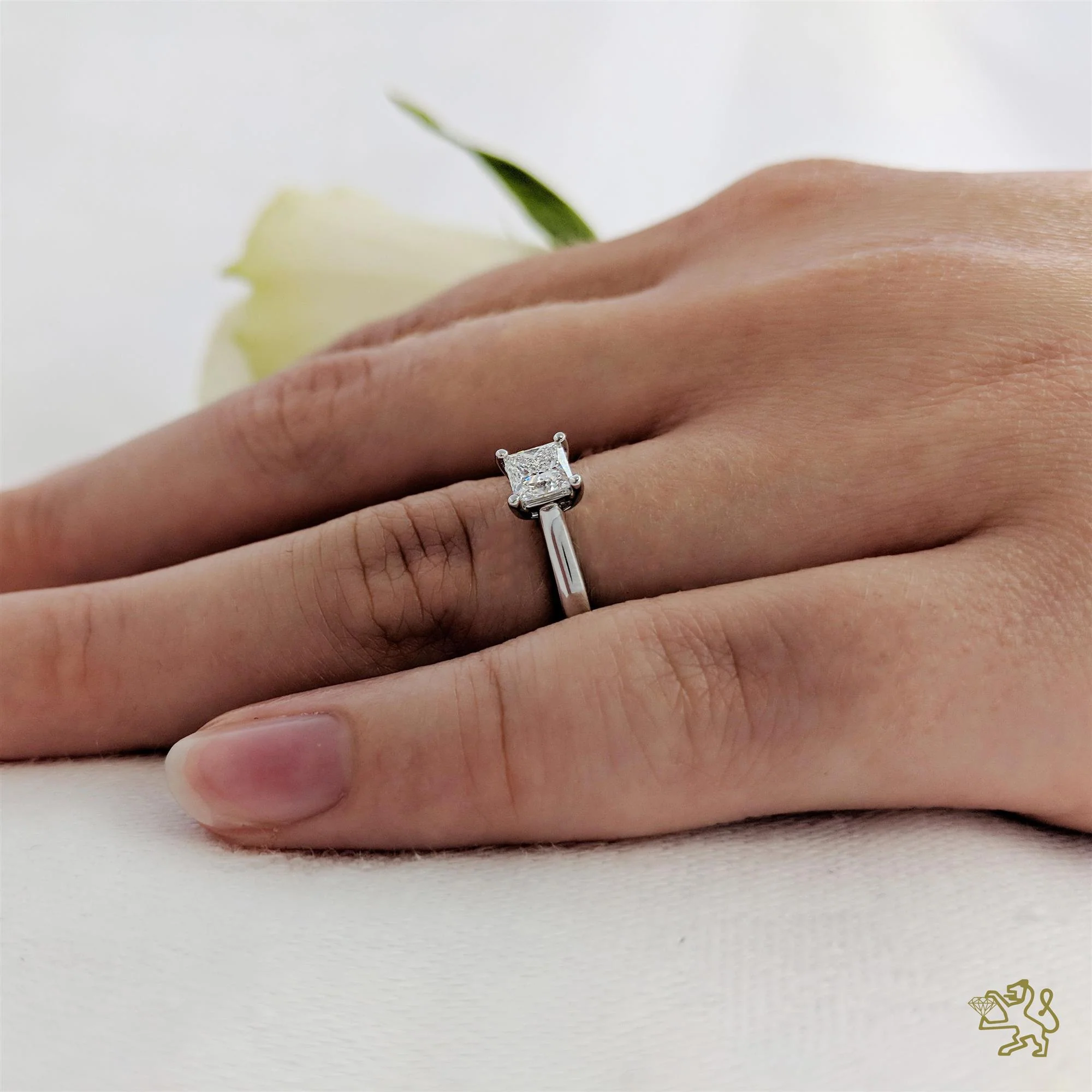 Classic Princess Solitaire 0.30ct E VS2 Diamond Platinum Ring - Image 2