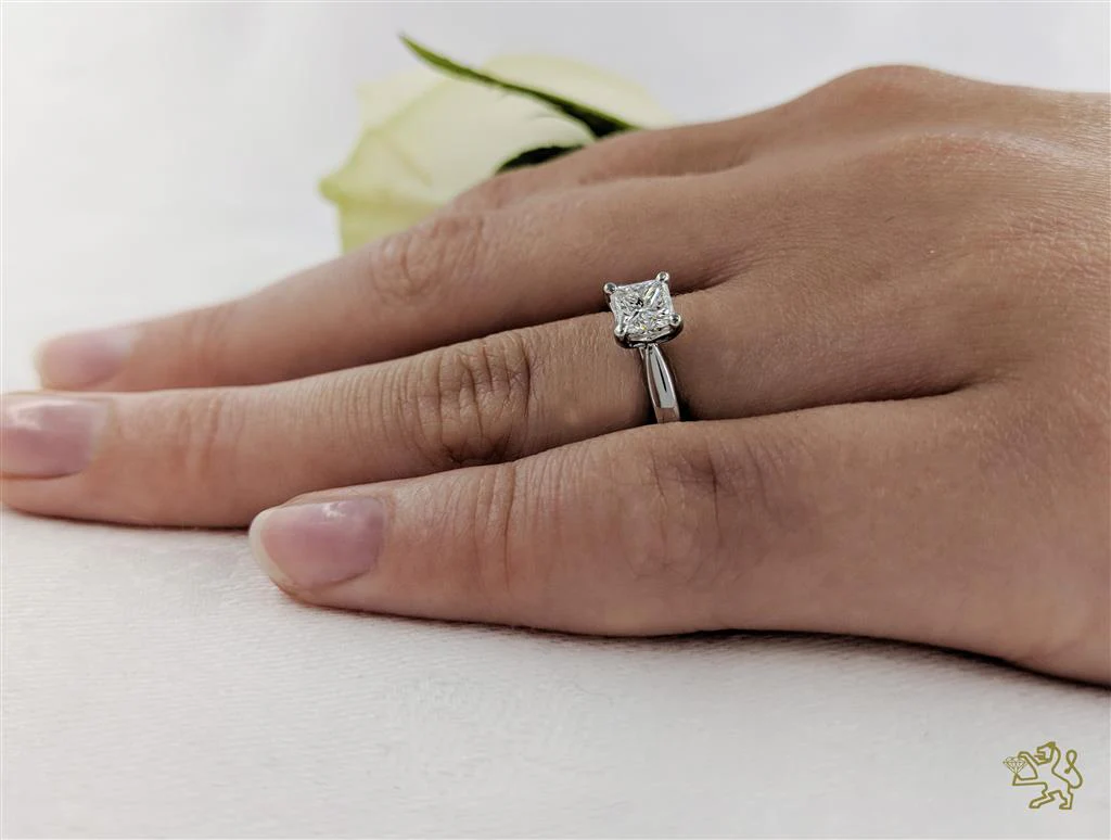 Classic Princess Solitaire 0.50ct F VS2 Diamond Platinum Ring - Image 2