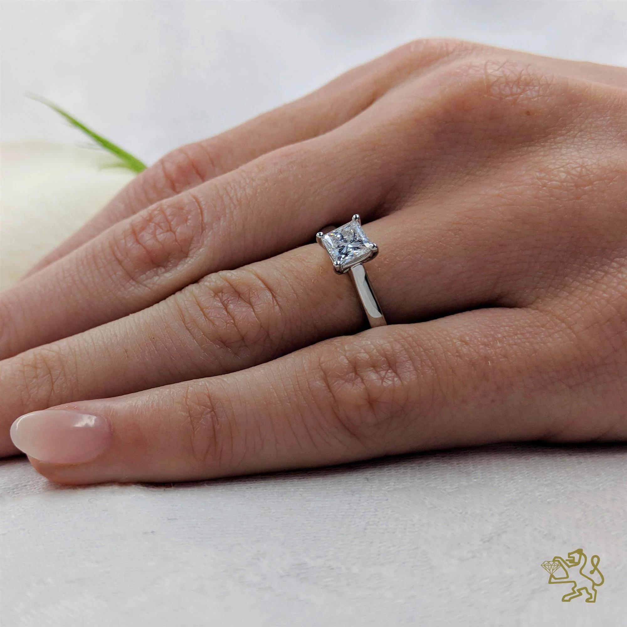 Classic Princess Solitaire 0.70ct F VS1 Diamond Platinum Ring - Image 2
