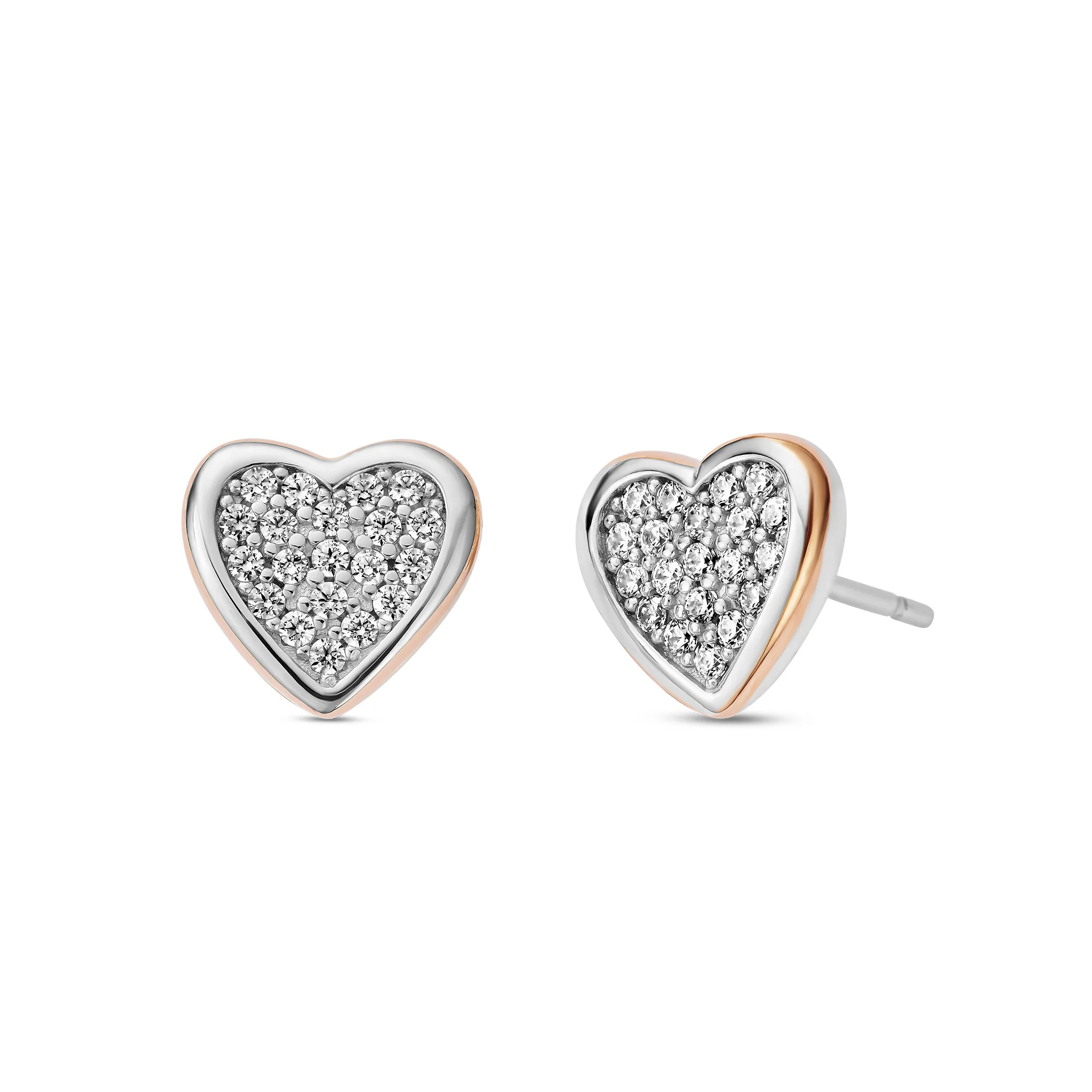 Clogau Forever Yours Sterling Silver Love Heart Earrings with Swarovski® Zirconia 3SFYO995