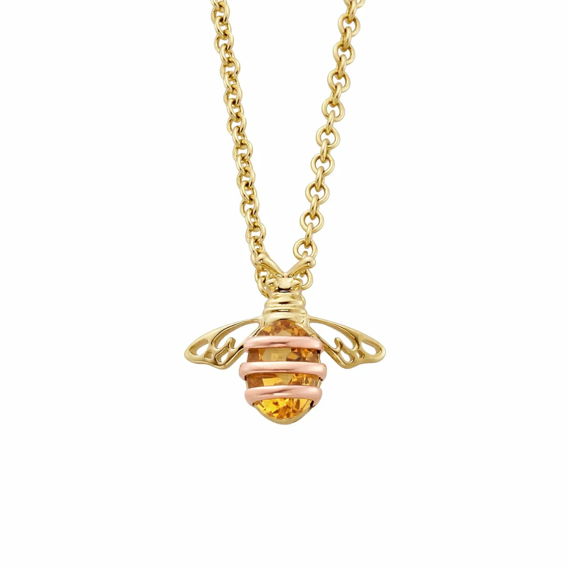 Clogau Nature's Wonder 9ct Solid Gold Honey Bee Pendant with Citrine HNBCP