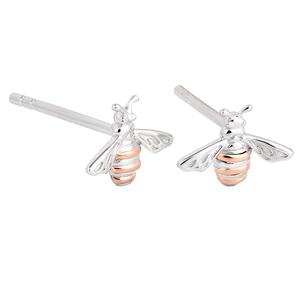 Clogau Nature's Wonder Sterling Silver Honey Bee Stud Earrings 3SHNBE