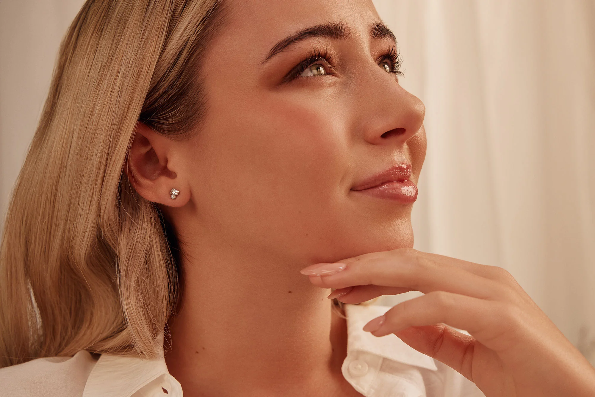 Clogau Nature's Wonder Sterling Silver Beachcomber Cluster Stud Earrings with Topaz & Pearl 3SNWO936 - Image 3