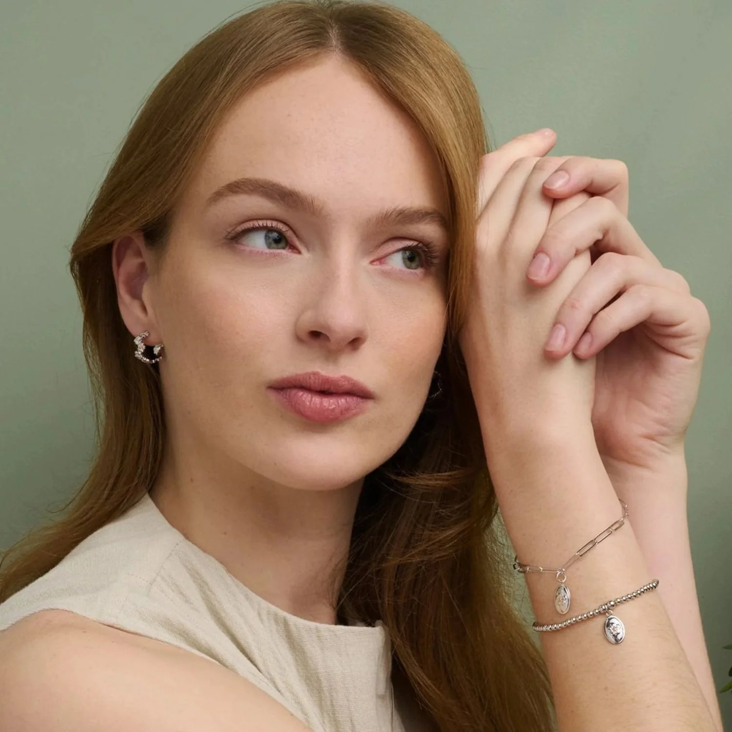 Clogau Nature's Wonder Sterling Silver Forget-Me-Not Huggie Hoop Earrings 3SFMN834 - Image 2