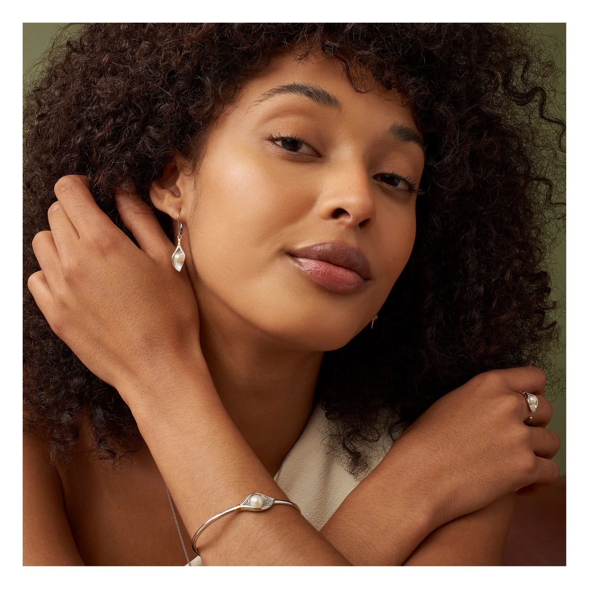 Clogau Nature's Wonder Sterling Silver Oyster Shell Drop Earrings with Pearls 3SLYV0791 - Image 2
