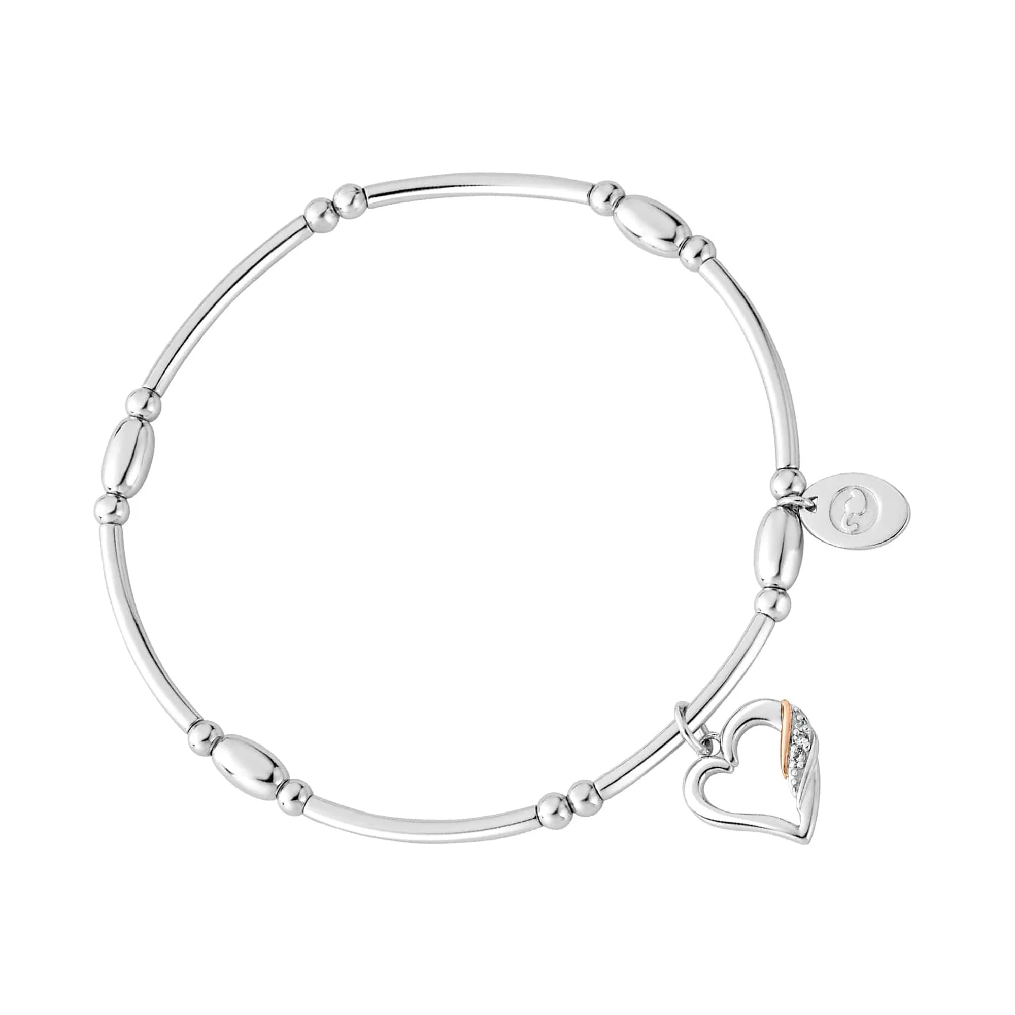 Clogau Past Present FutureĀ® Sterling Silver Heart Affinity Bracelet with Topaz