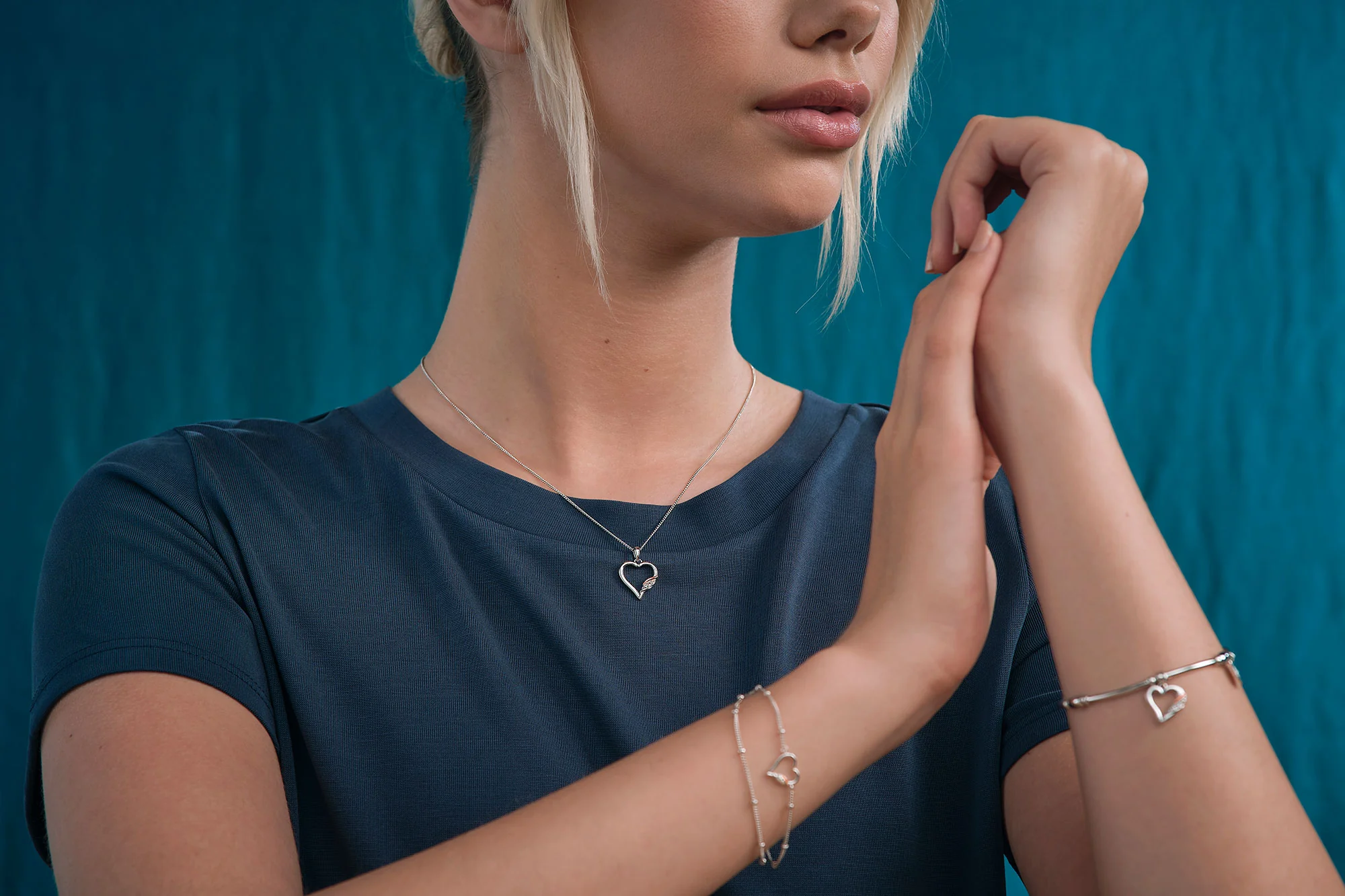 Clogau Past Present Future® Sterling Silver Heart Pendant with Topaz 3SPPF0647 - Image 2