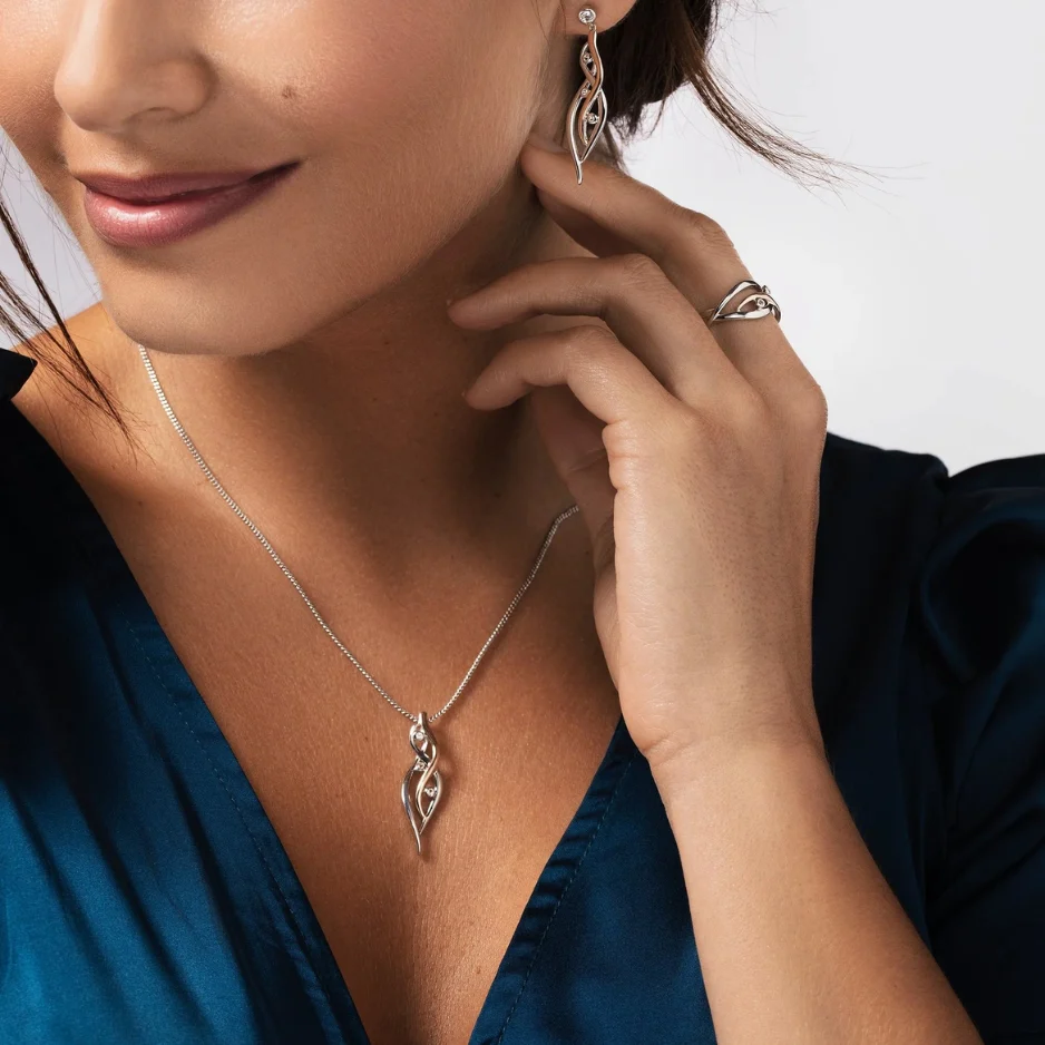 Clogau Nature's Wonder Sterling Silver Waterfall Pendant with Topaz 3SCTWIP - Image 2