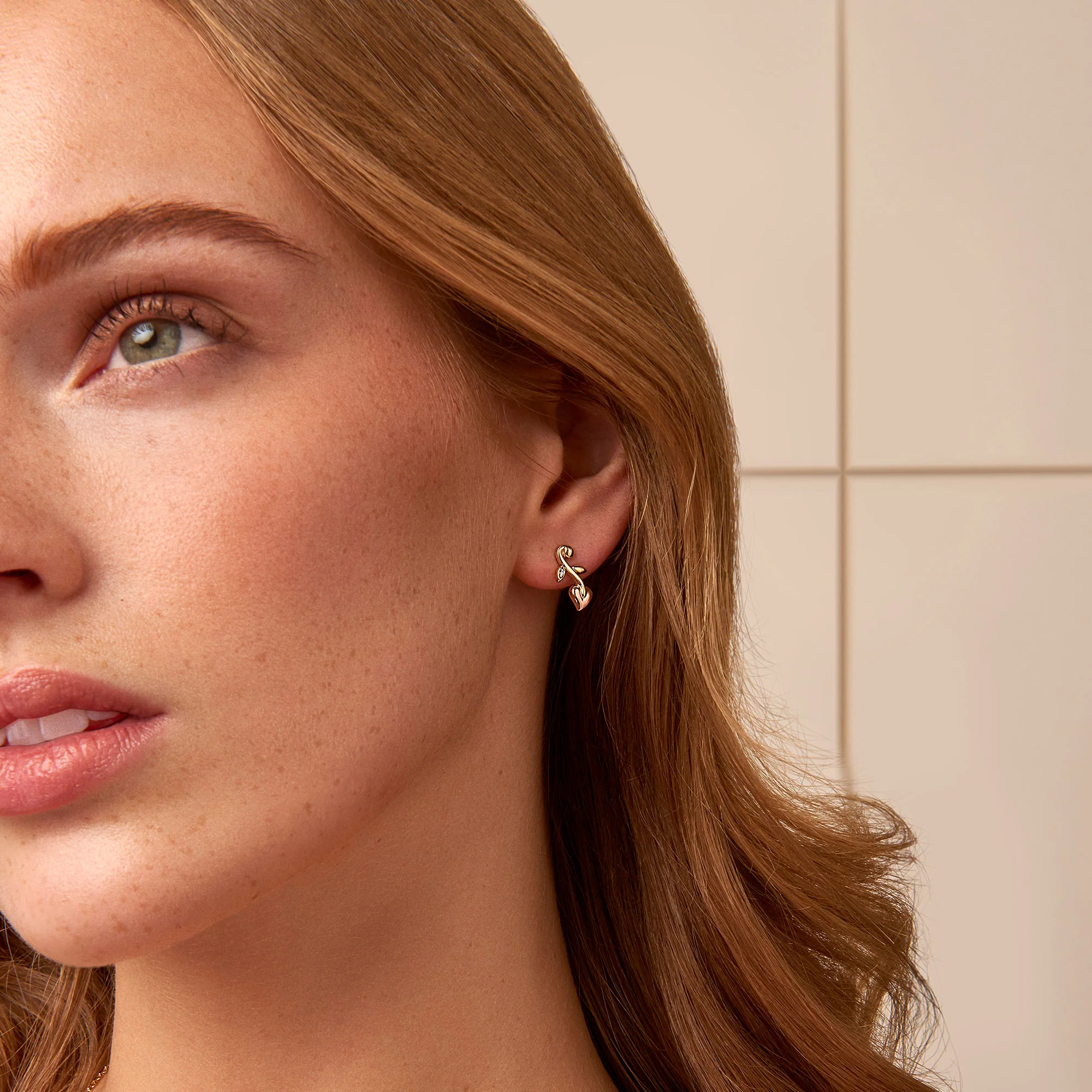 Clogau Tree of Life® 9ct Solid Gold Vine Stud Earrings with Diamonds - Image 2