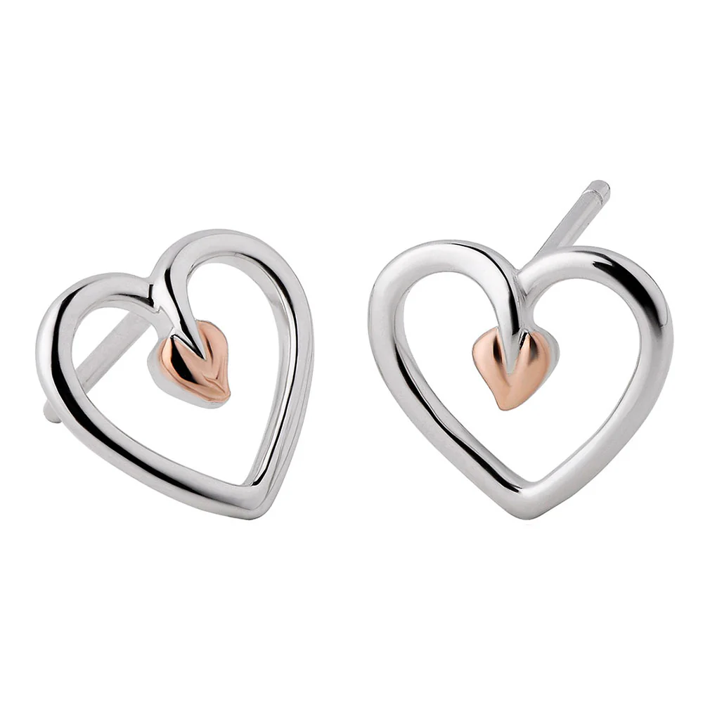 Clogau Tree of LifeĀ® Sterling Silver Heart Stud Earrings 3STLHE7