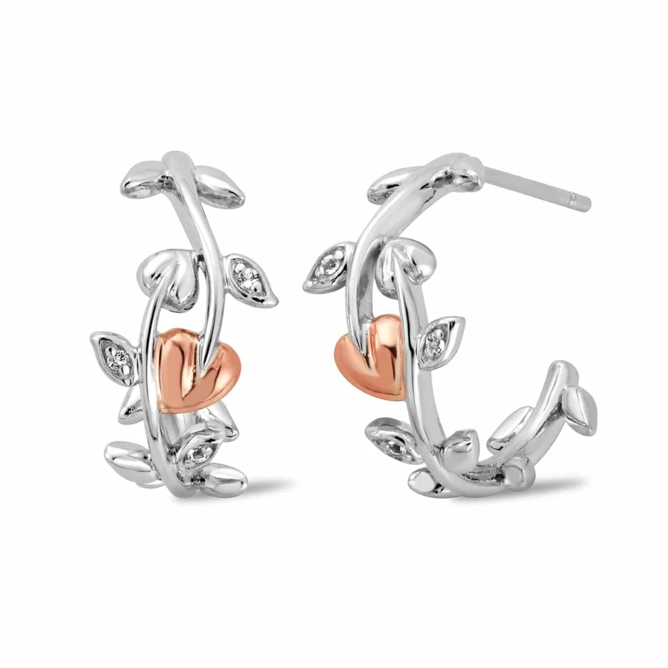 Clogau Tree of LifeĀ® Sterling Silver Vine Half-Hoop Earrings with Topaz 3STOL0235
