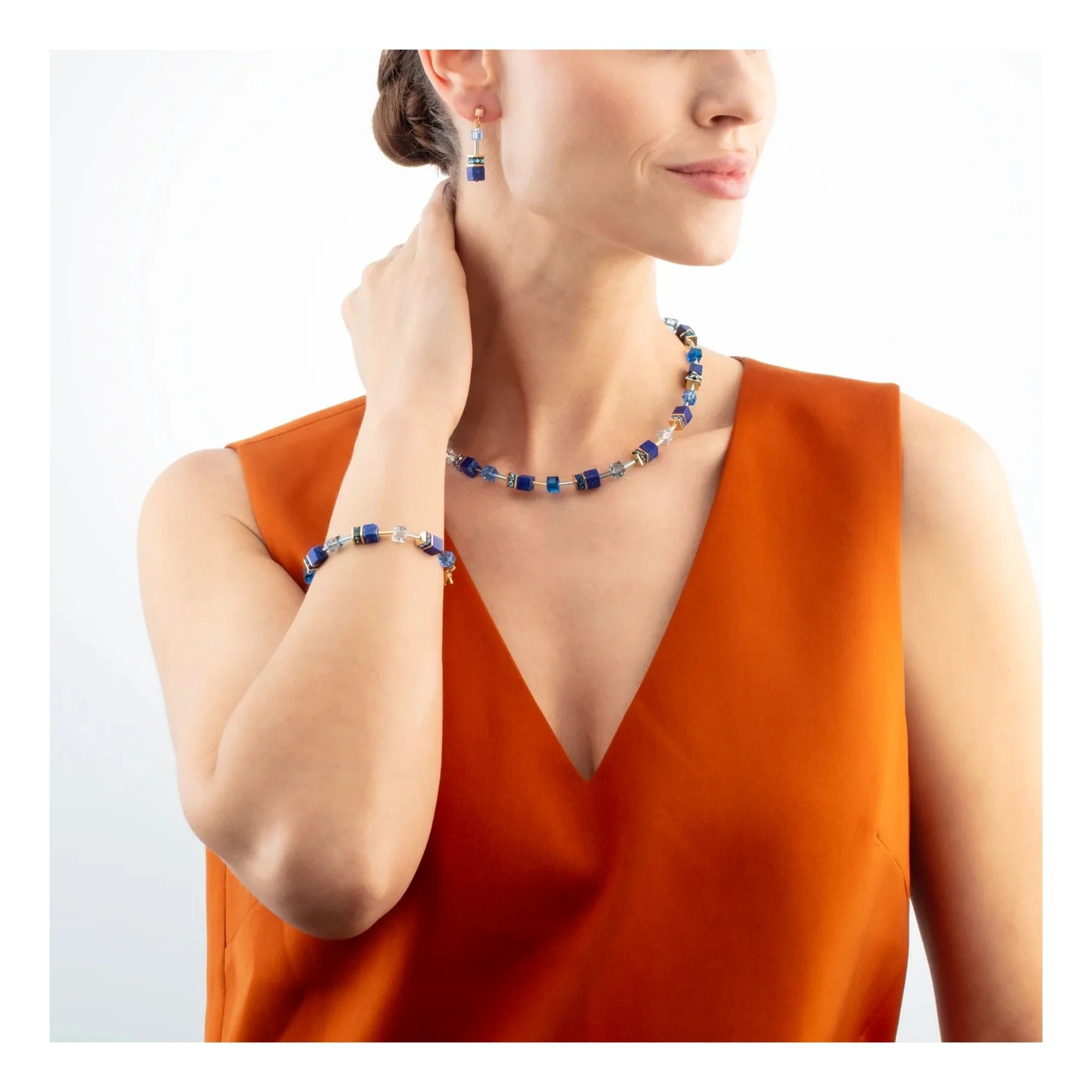 Coeur de Lion GeoCUBE® Iconic Precious Necklace Blue - Image 2