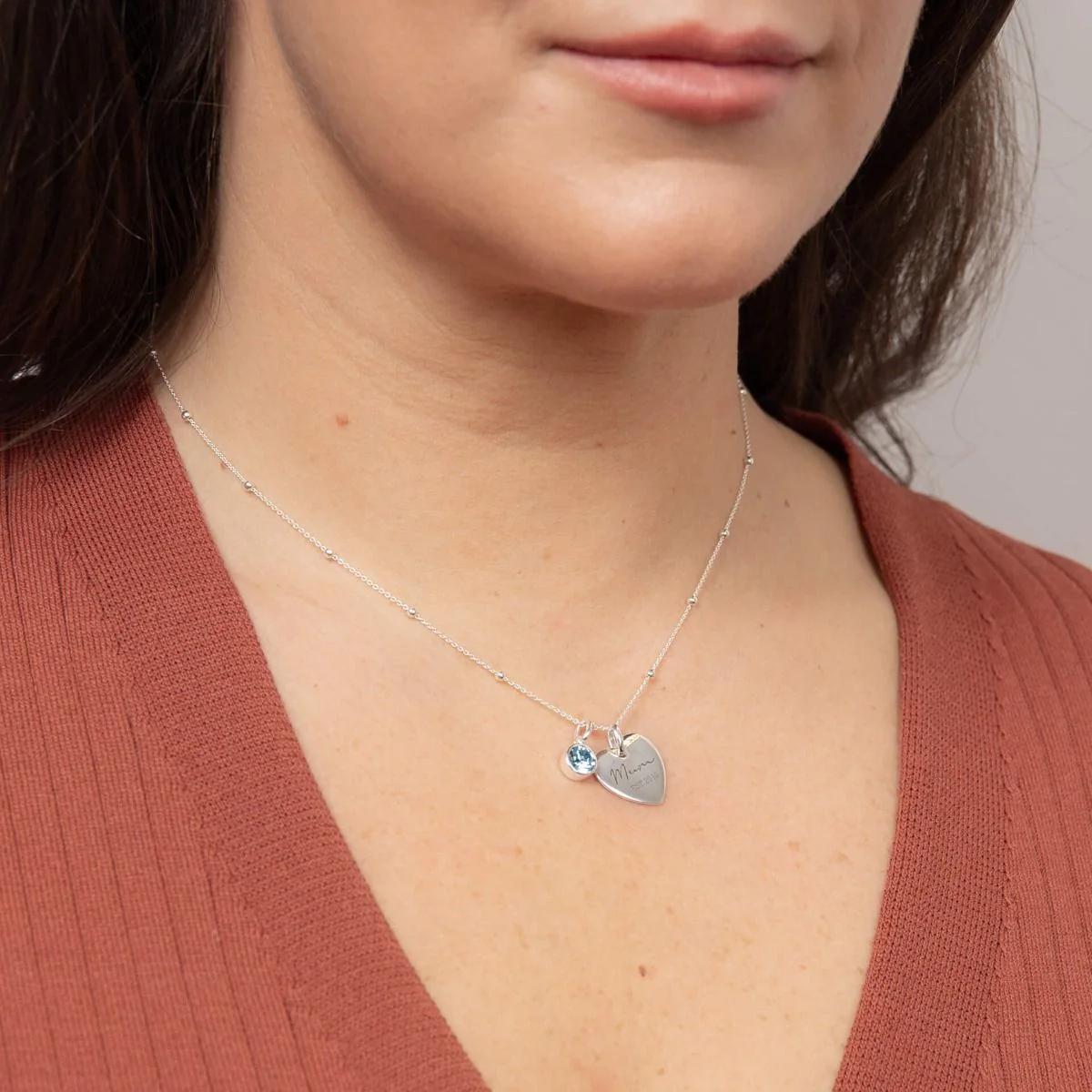 Crystal Birthstone Silver Charm March - Image 2