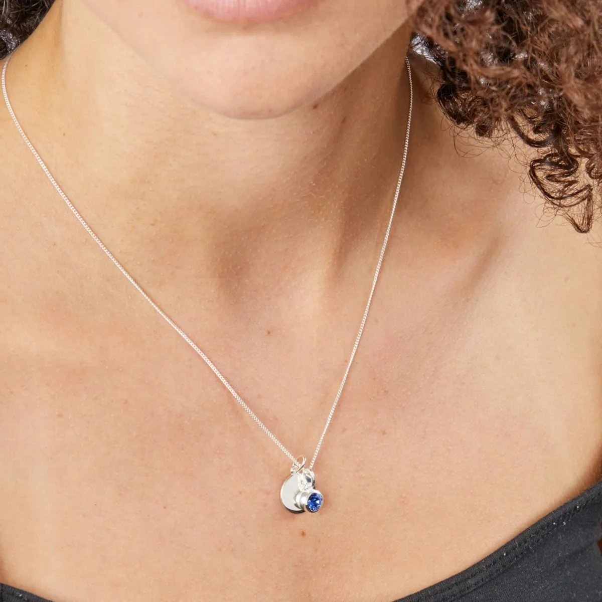 Crystal Birthstone Silver Charm September - Image 2