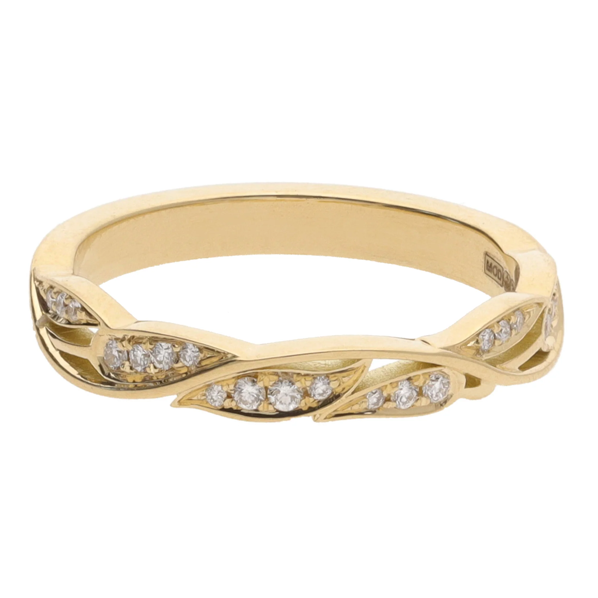 Diamond 0.09ct Leaf Design 18ct Yellow Gold Ring - Image 2