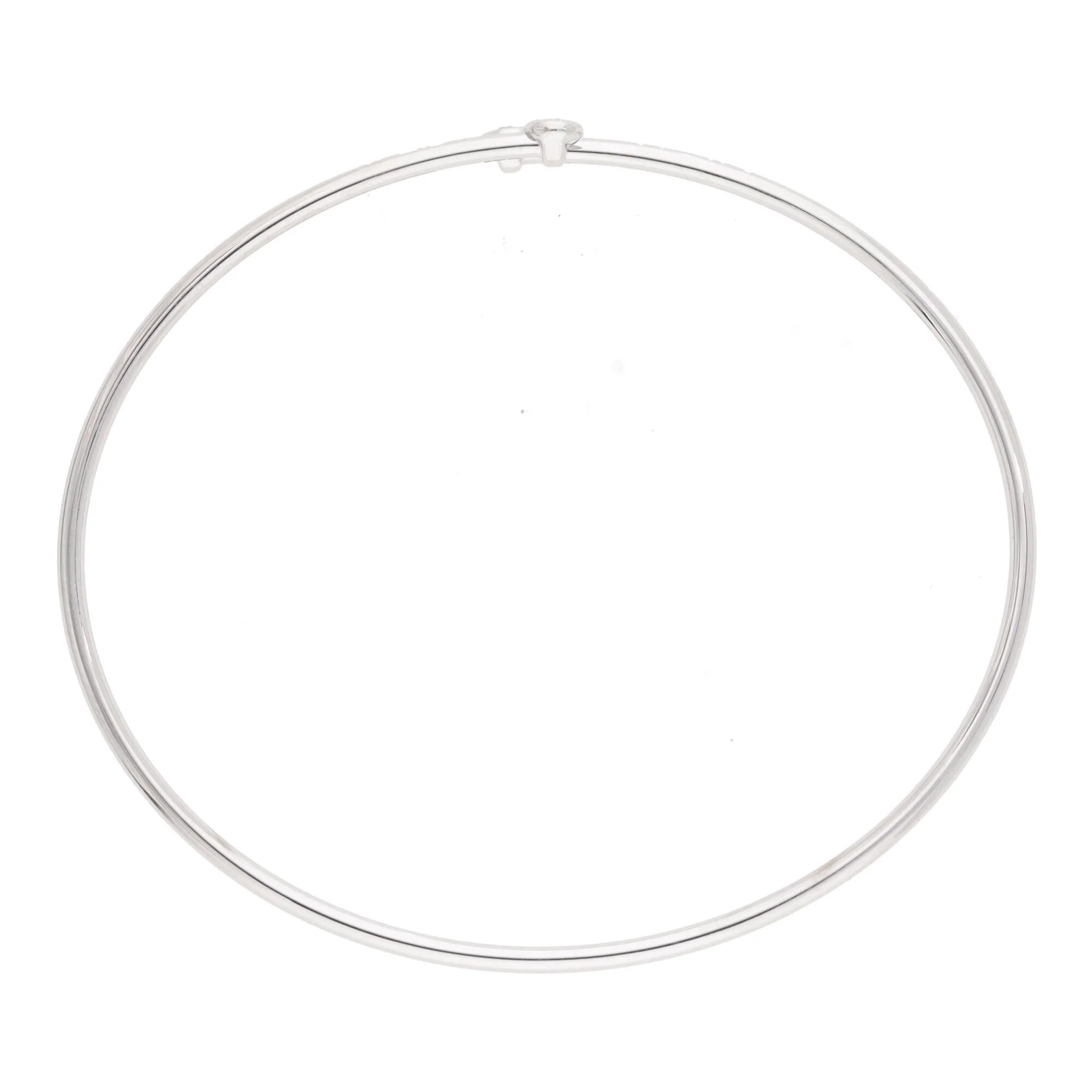 Diamond 0.11ct 18ct White Gold Crossover Bangle - Image 3