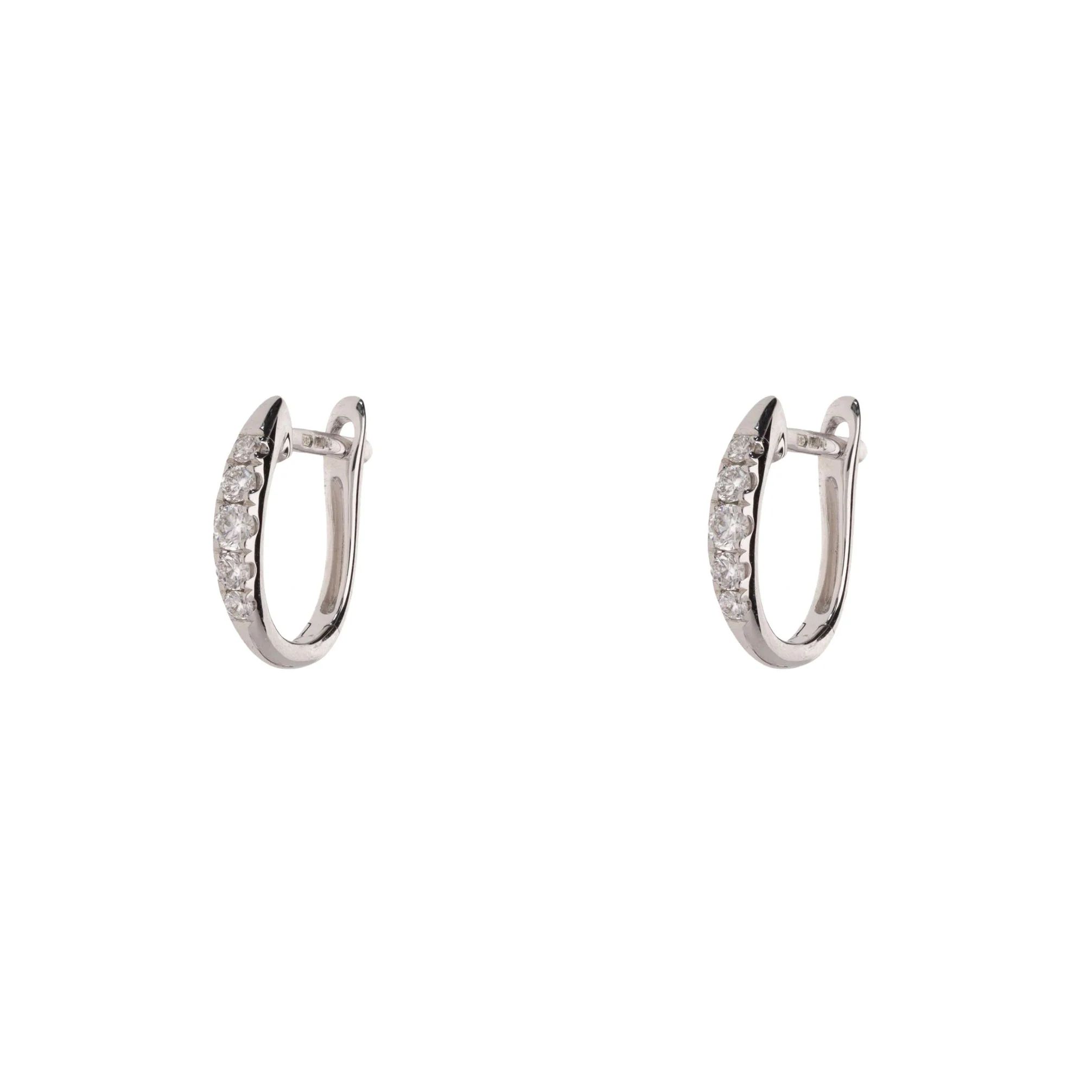 Diamond 0.15ct 18ct White Gold Hoop Earrings - Image 2