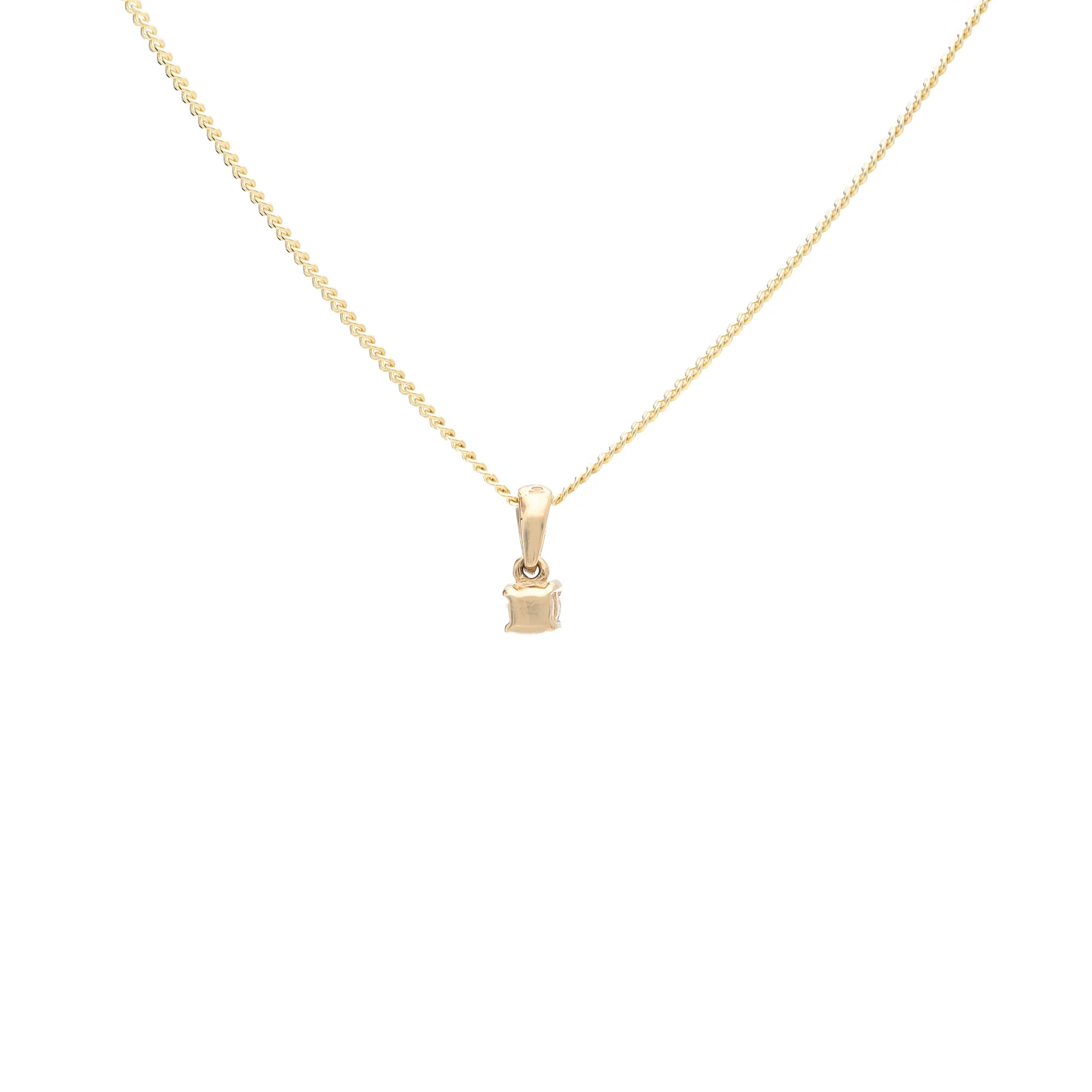 Diamond 0.15ct 9ct Yellow Gold Solitaire Pendant - Image 4
