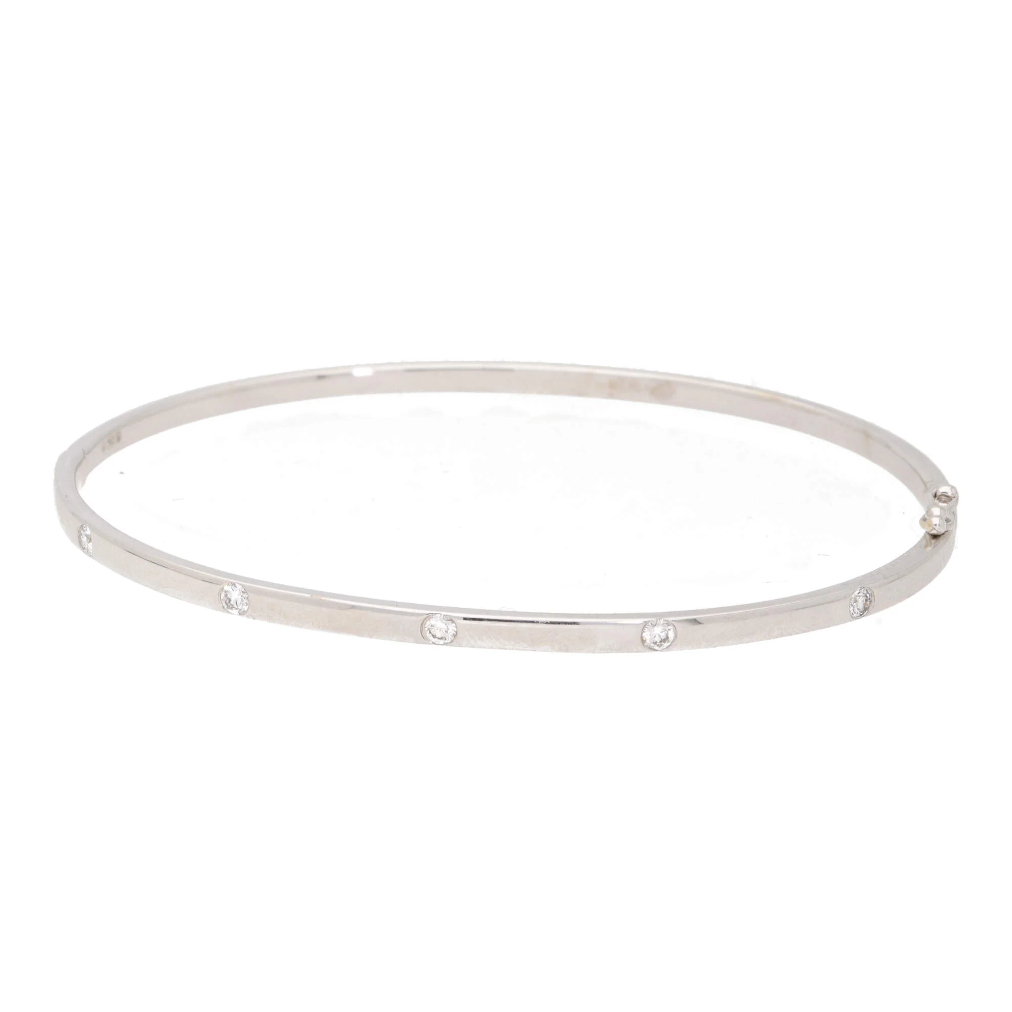 Diamond 0.20ct 18ct White Gold Half Hinged Bangle