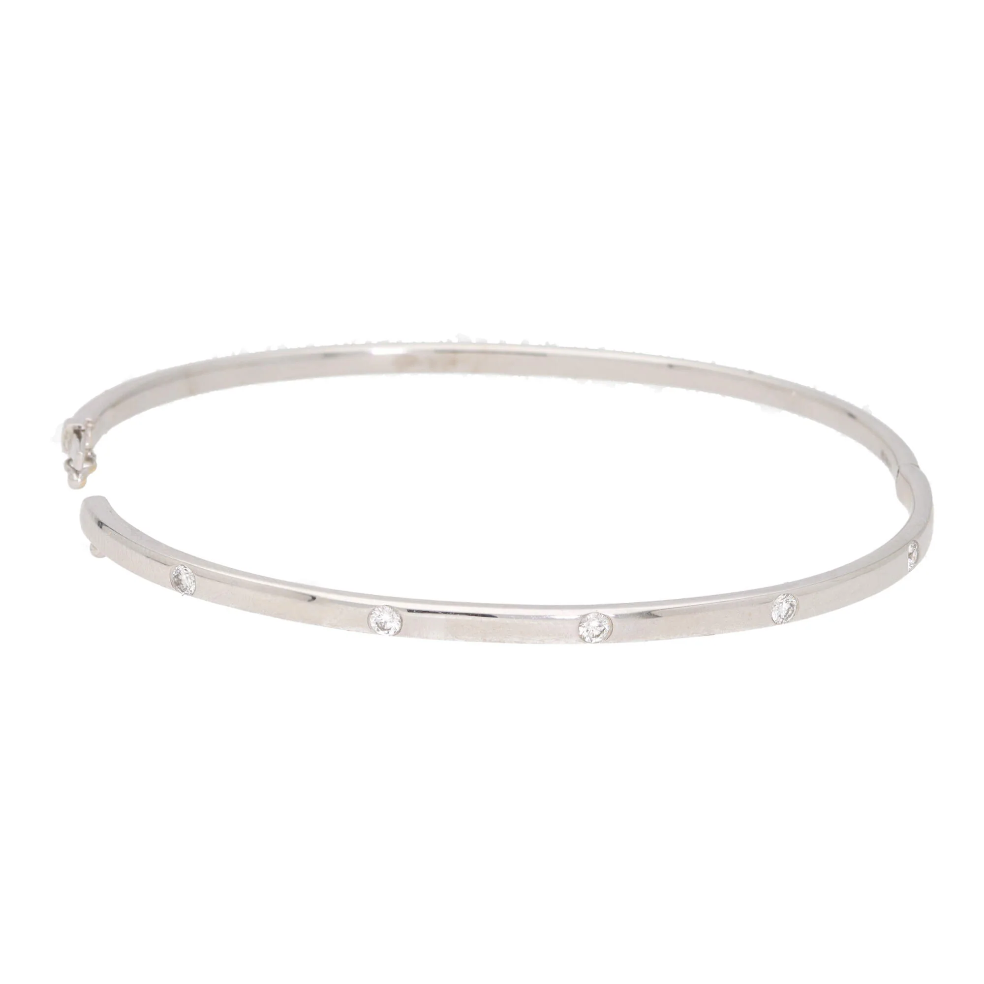 Diamond 0.20ct 18ct White Gold Half Hinged Bangle - Image 2