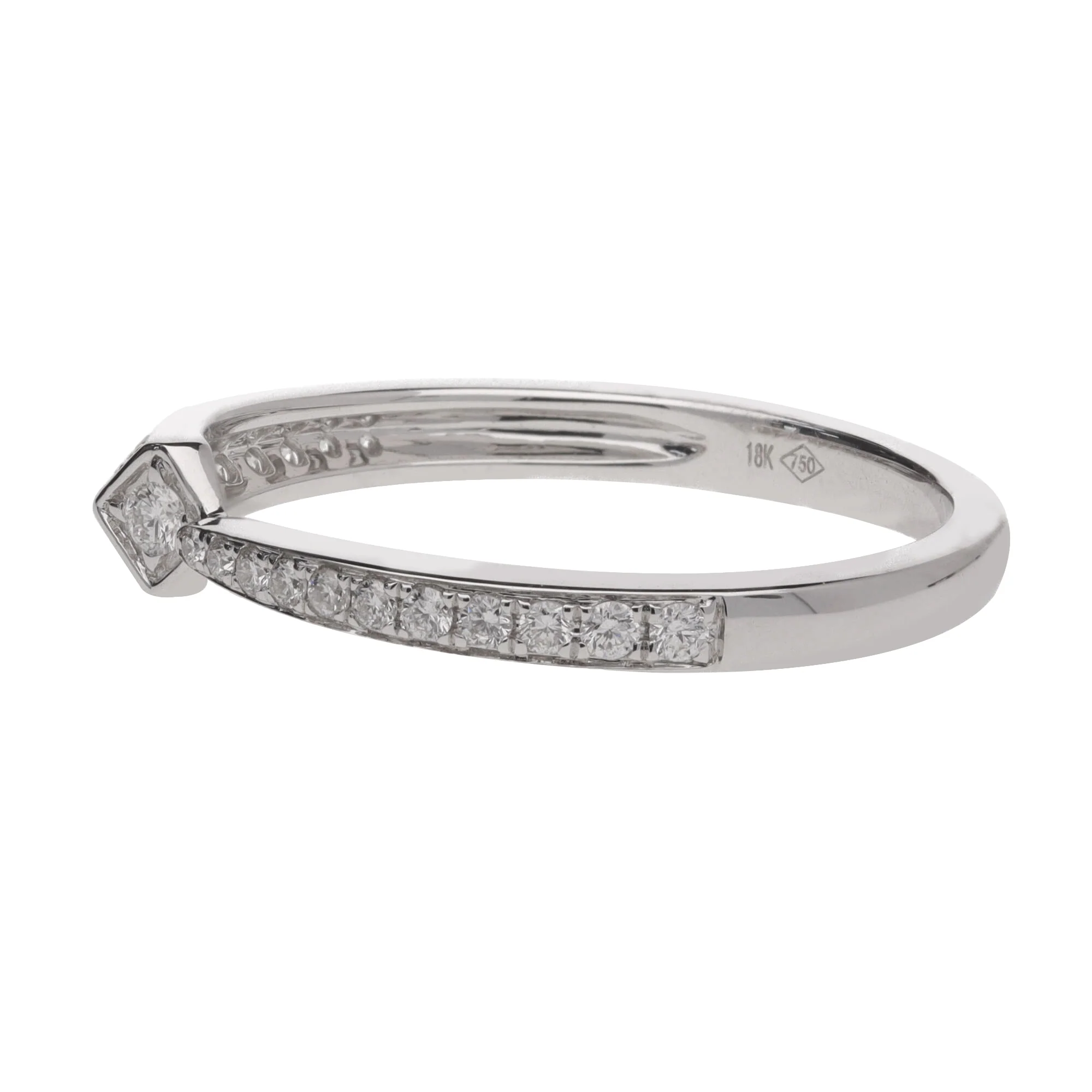 Diamond 0.21ct 18ct White Gold Tapered Kite Profile Ring - Image 3