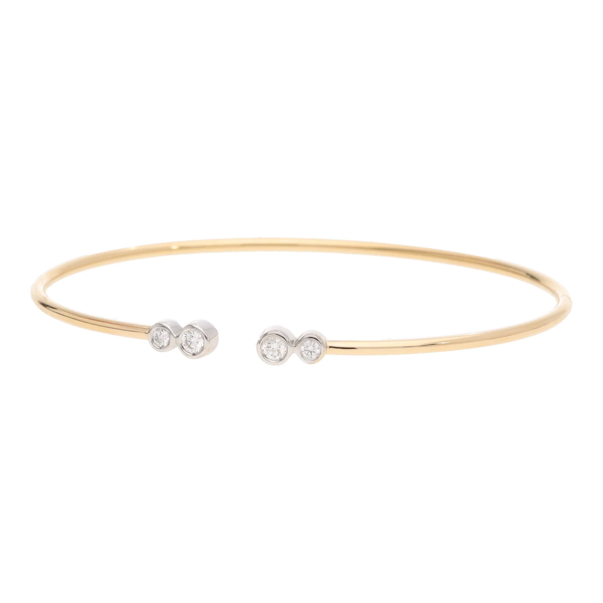 Diamond 0.22ct 18ct Yellow Gold Torque Bangle - Image 2