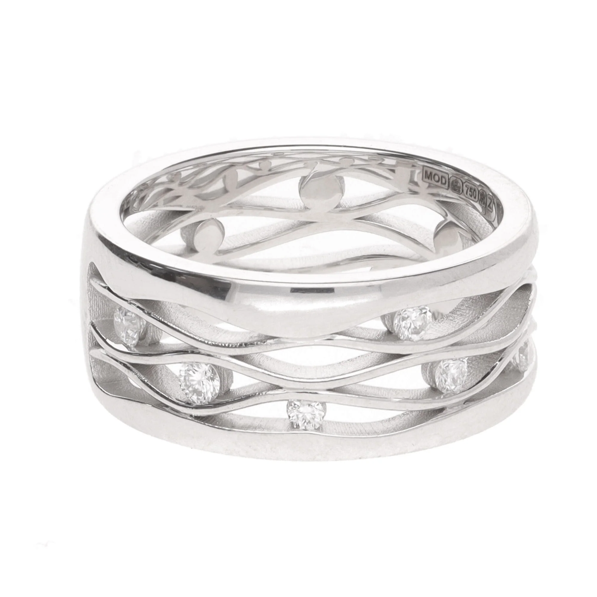 Diamond 0.30ct 18ct White Gold Wave Ring - Image 2