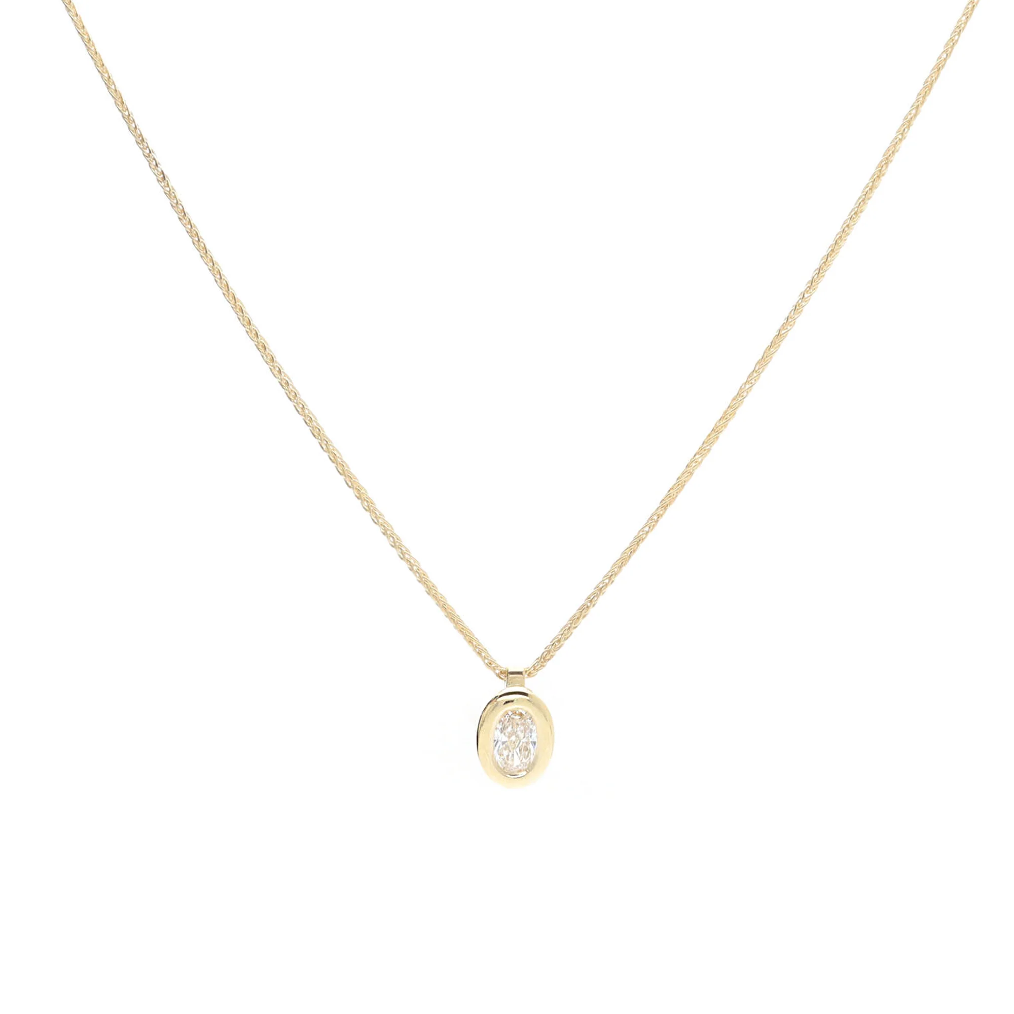 Diamond 0.31ct Oval Cut 18ct Yellow Gold Necklace - Image 3