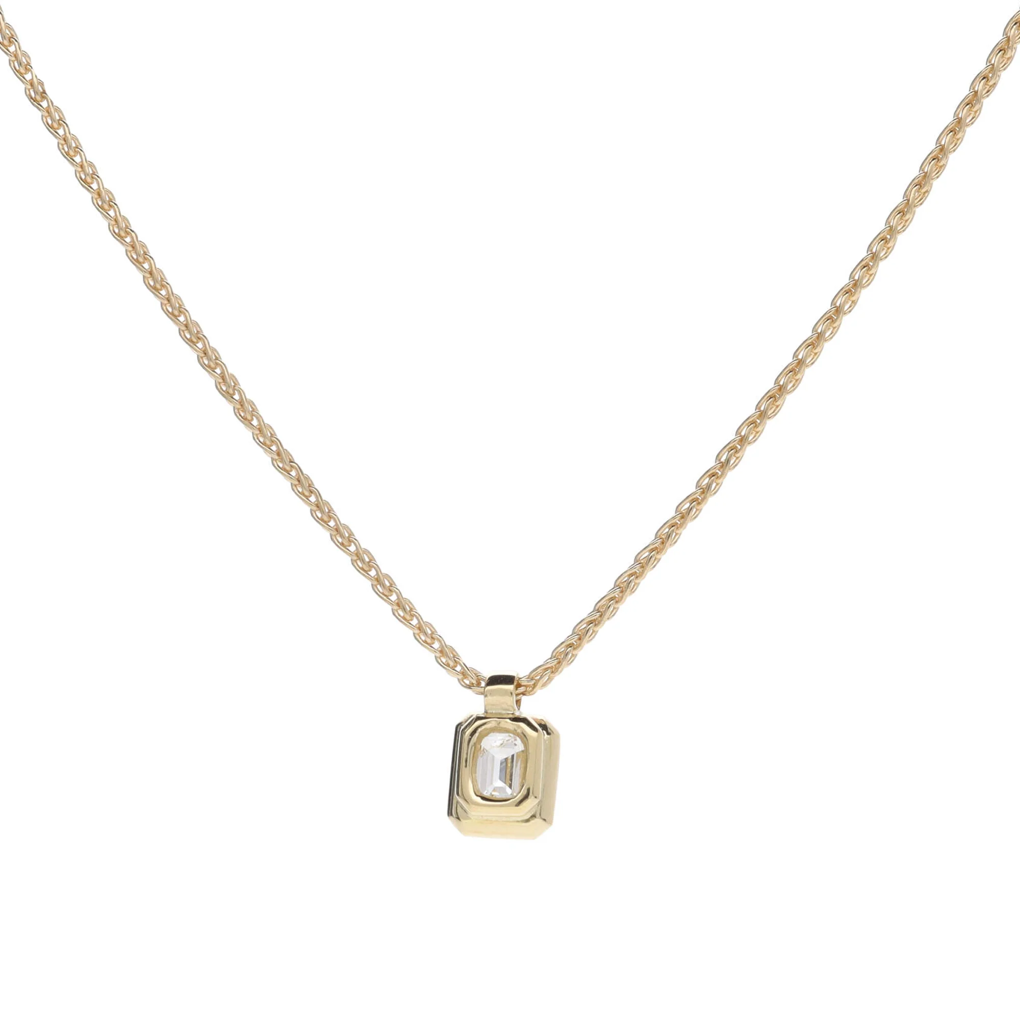 Diamond 0.32ct Emerald Cut 18ct White Gold Necklace - Image 3