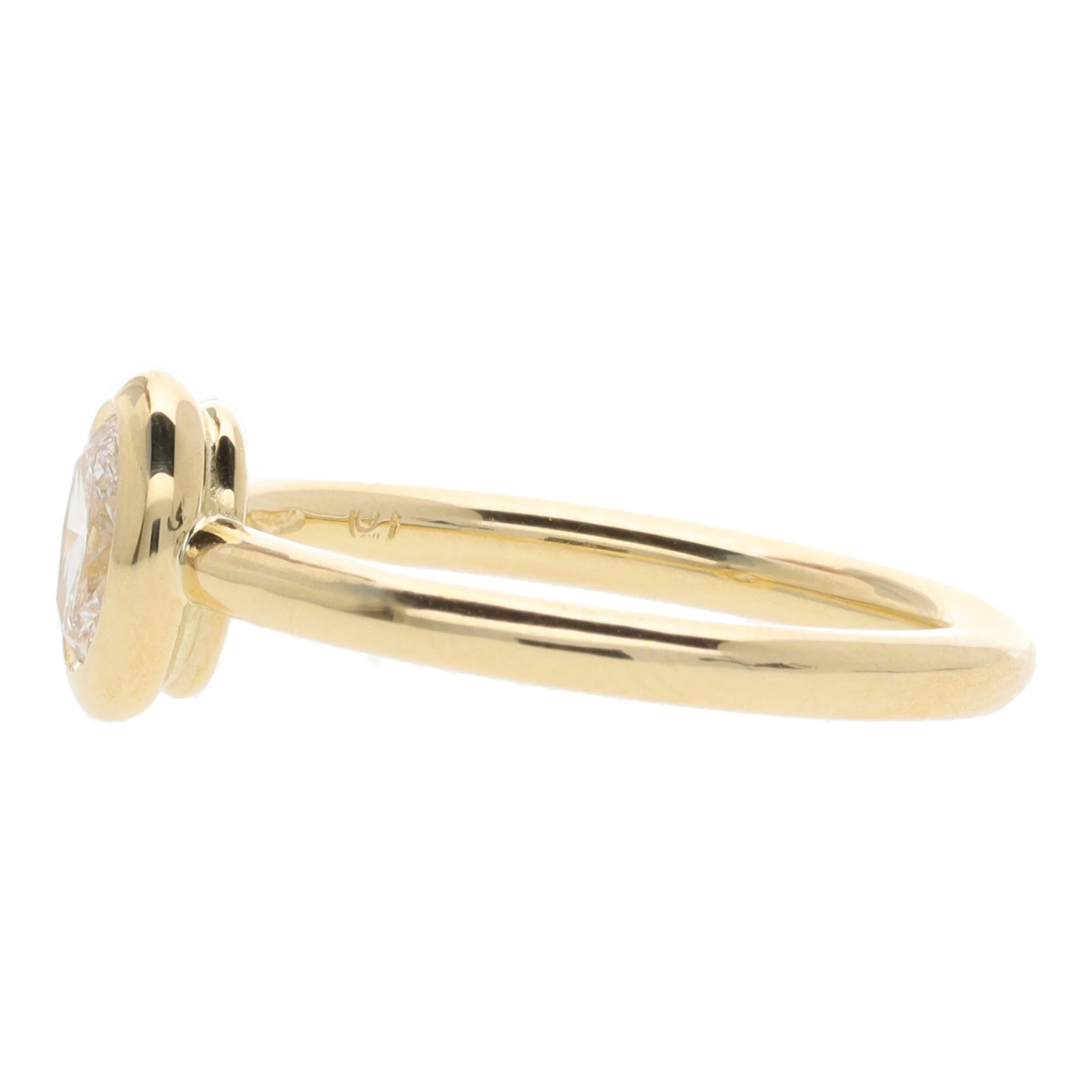 Diamond 0.37ct Oval Cut 18ct Yellow Gold Collar Set Ring - Image 4