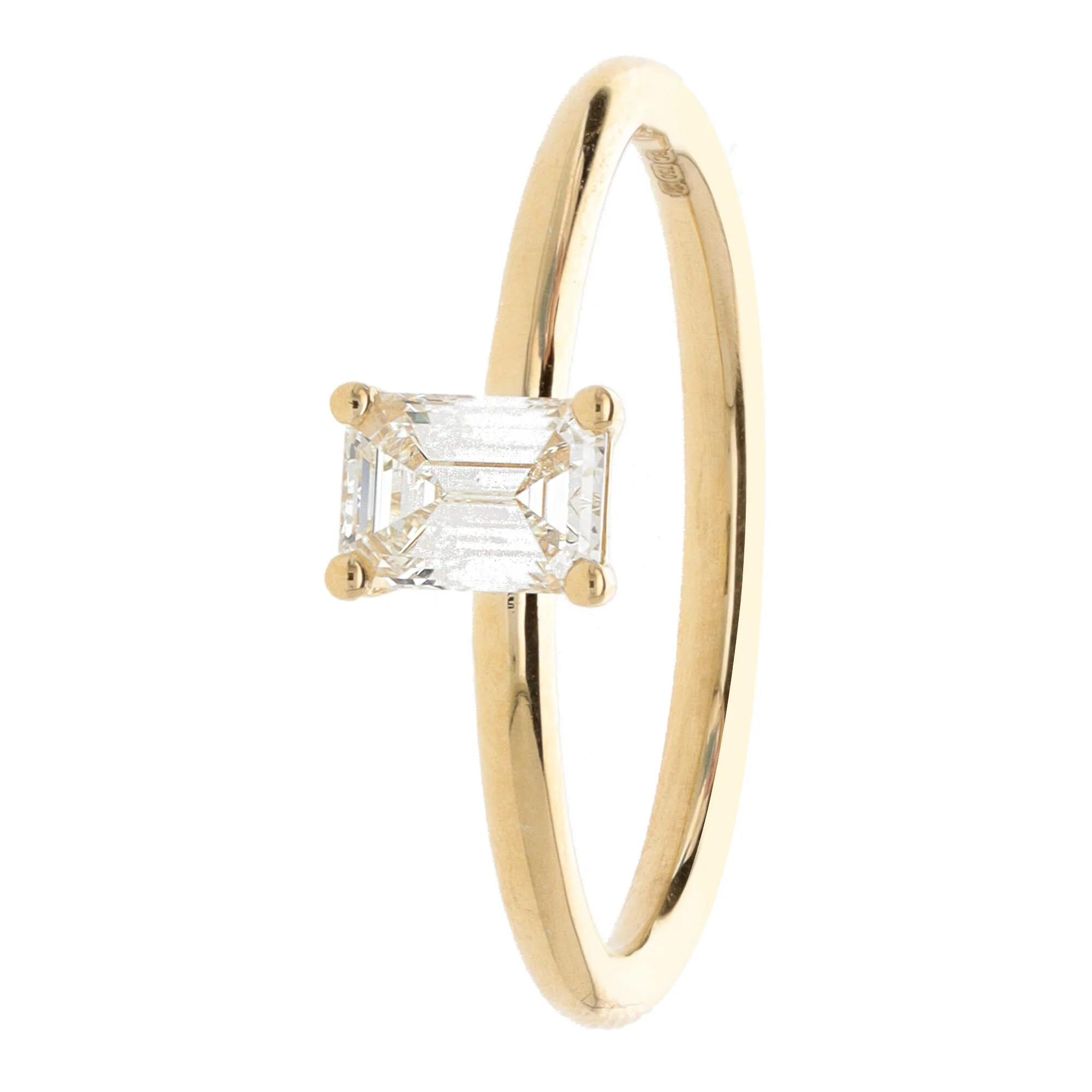 Diamond 0.50ct Emerald Cut 18ct Yellow Gold Solitaire Ring