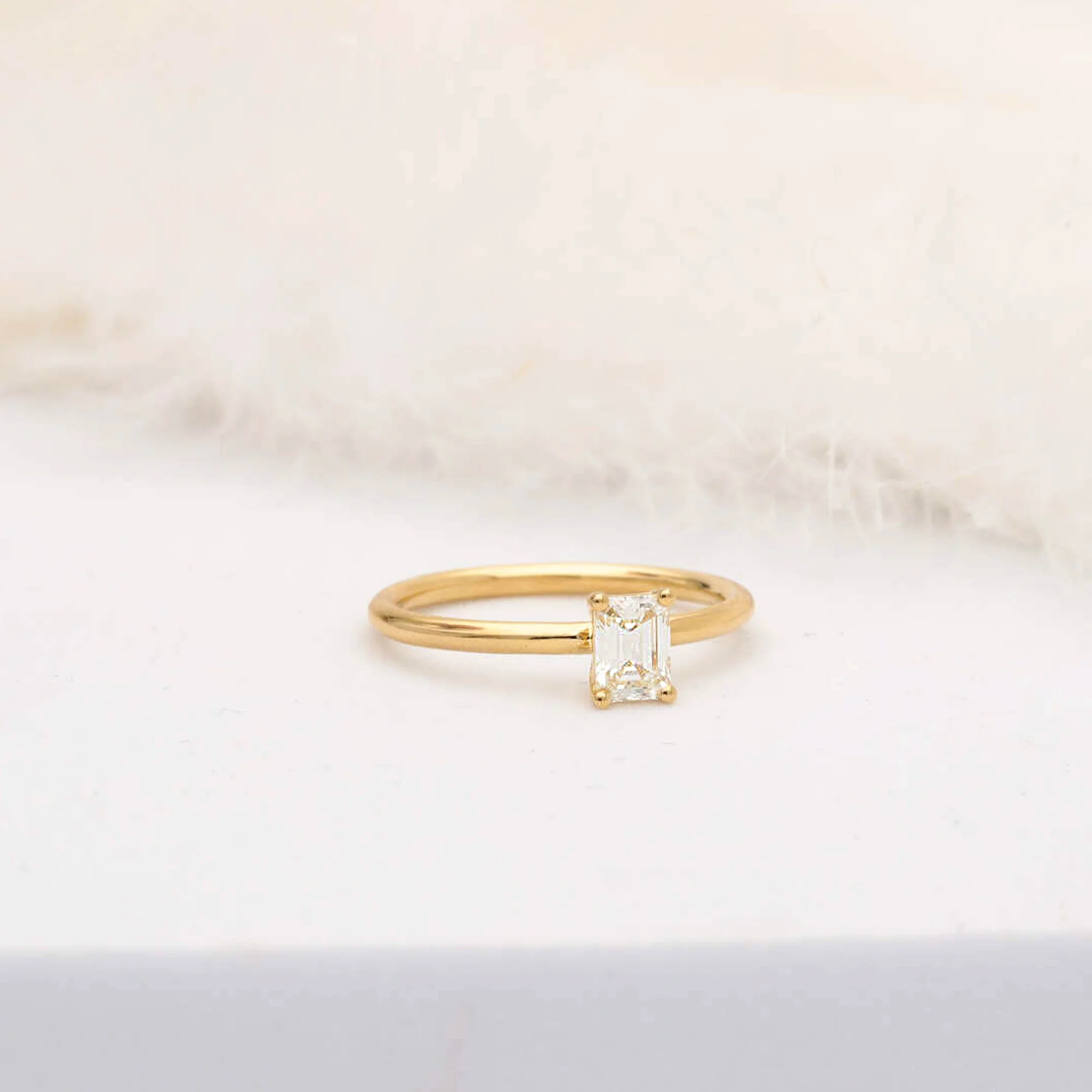 Diamond 0.50ct Emerald Cut 18ct Yellow Gold Solitaire Ring - Image 4