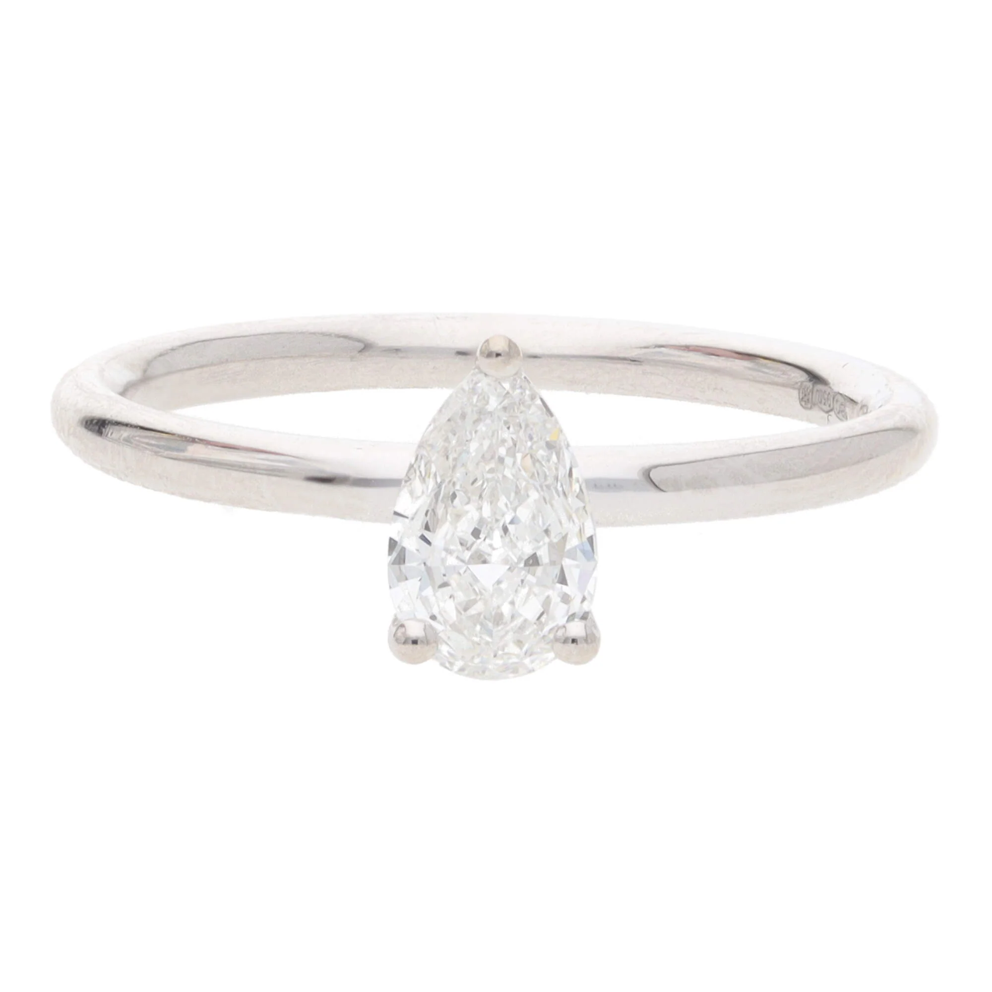 Diamond 0.50ct Platinum Pear Shape Solitaire Ring - Image 2