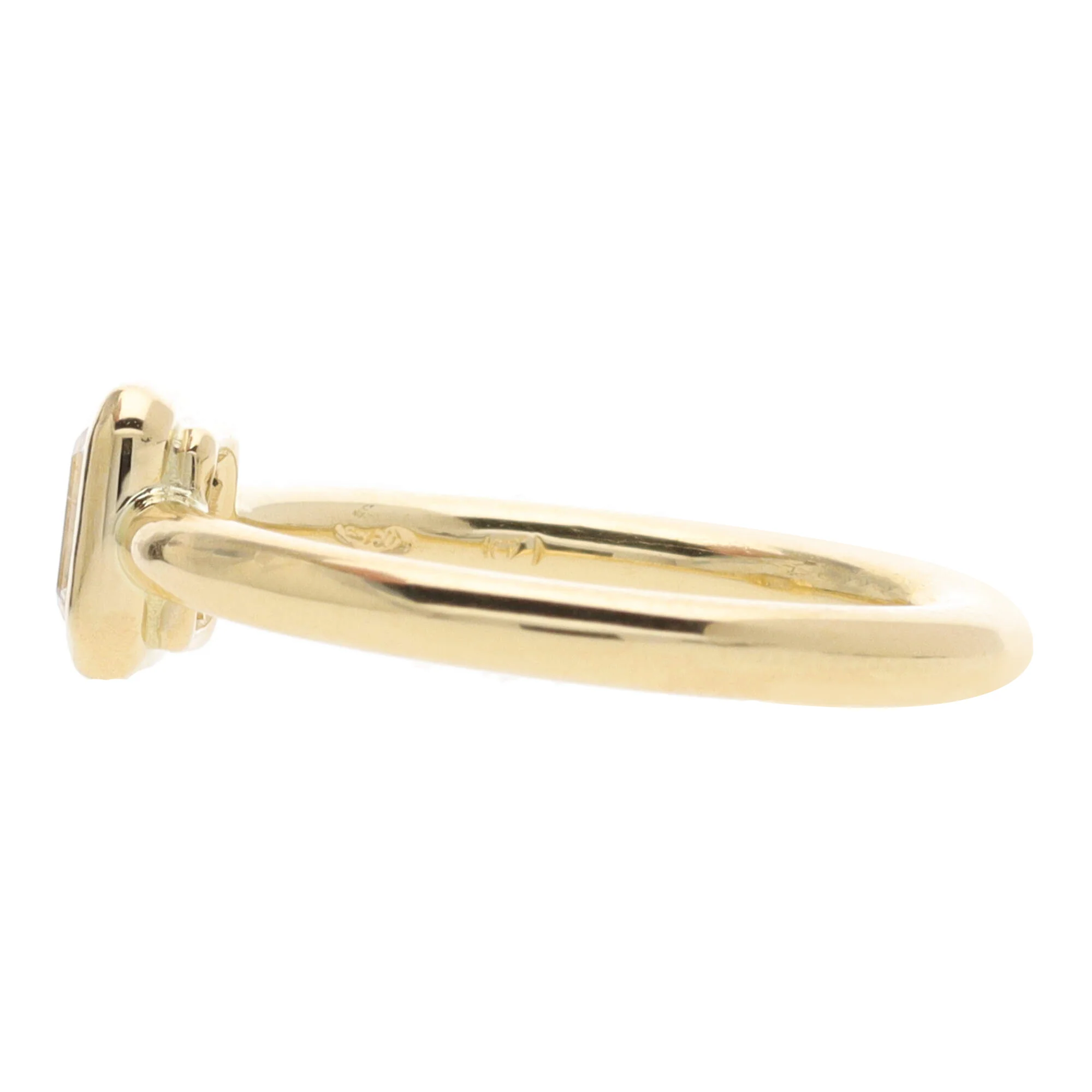 Diamond 0.53ct Emerald Cut 18ct Yellow Gold Solitaire Ring - Image 3