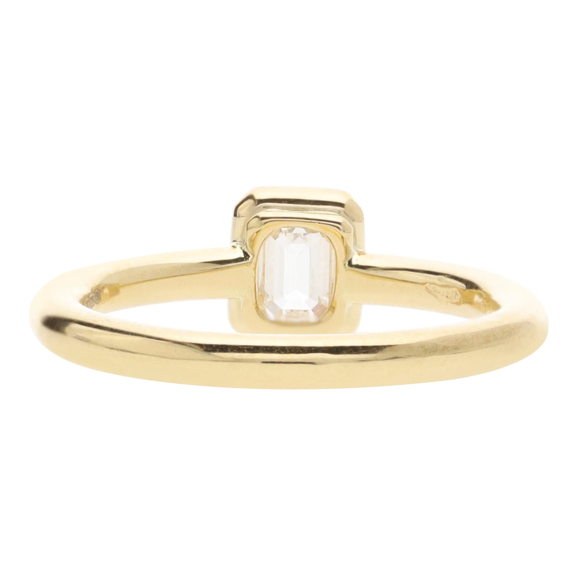 Diamond 0.53ct Emerald Cut 18ct Yellow Gold Solitaire Ring - Image 4