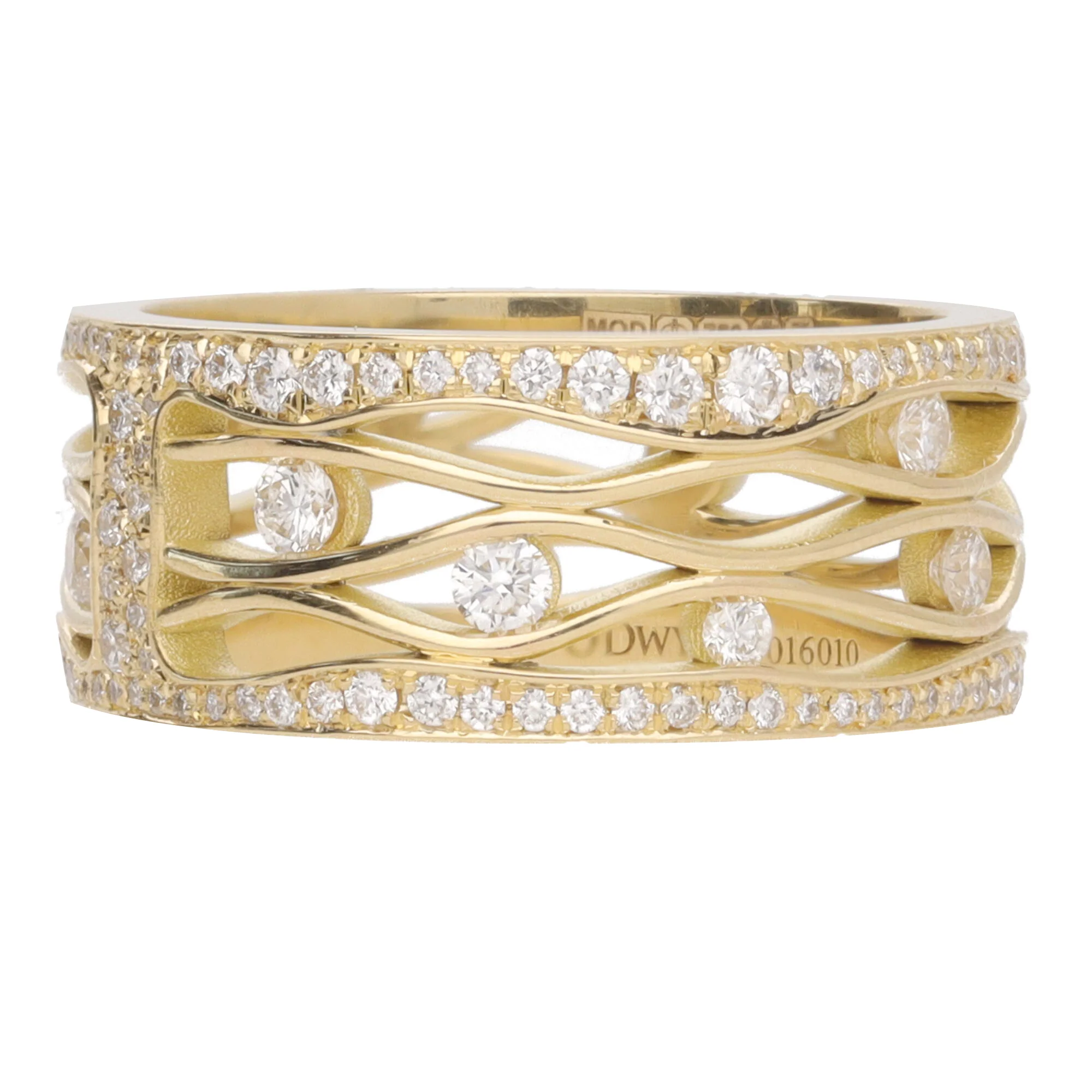 Diamond 0.81ct 18ct Yellow Gold Wave Ring - Image 2