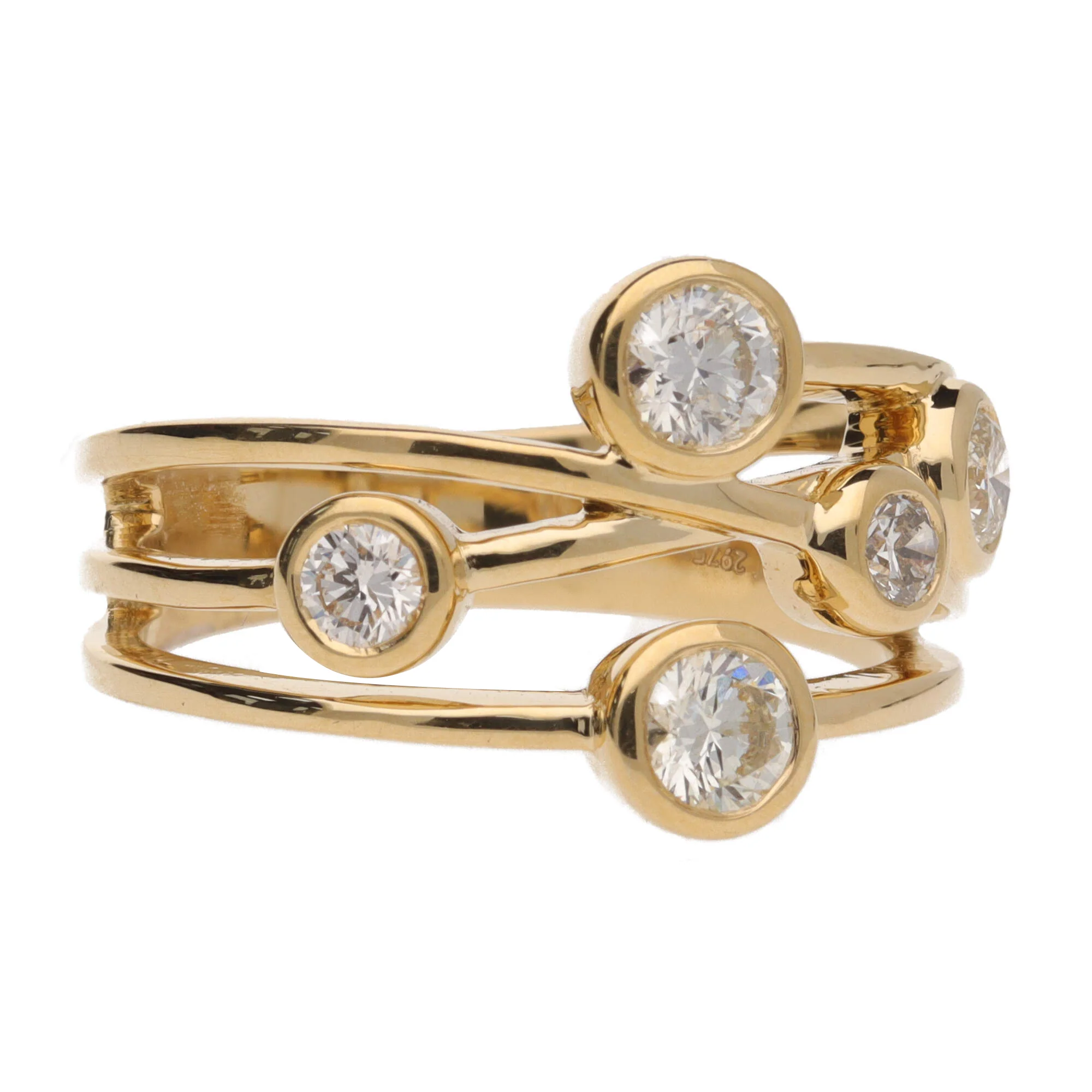 Diamond 0.88ct 18ct Yellow Gold Bubble Ring - Image 2